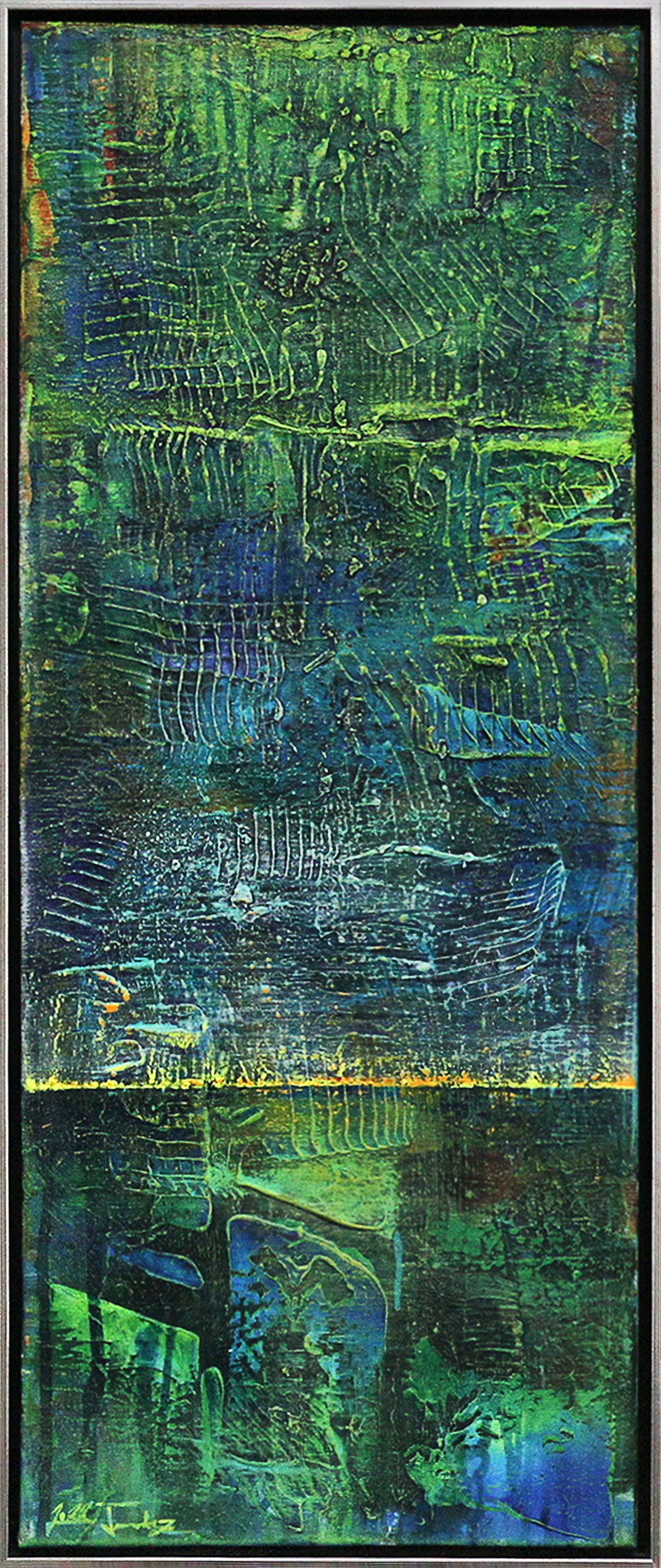 J. Fernandez: "Glowing Horizon I", moderne Originalkunst (Unikat) (ri)