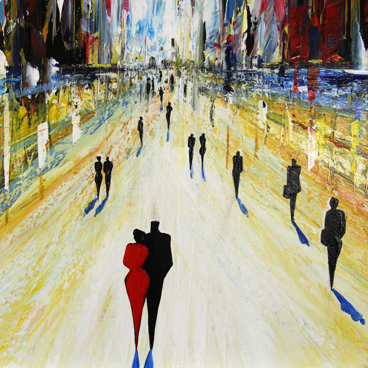 Zeitgenössisches Gemälde, K. Namazi: "Weg durch die Stadt I" (A)