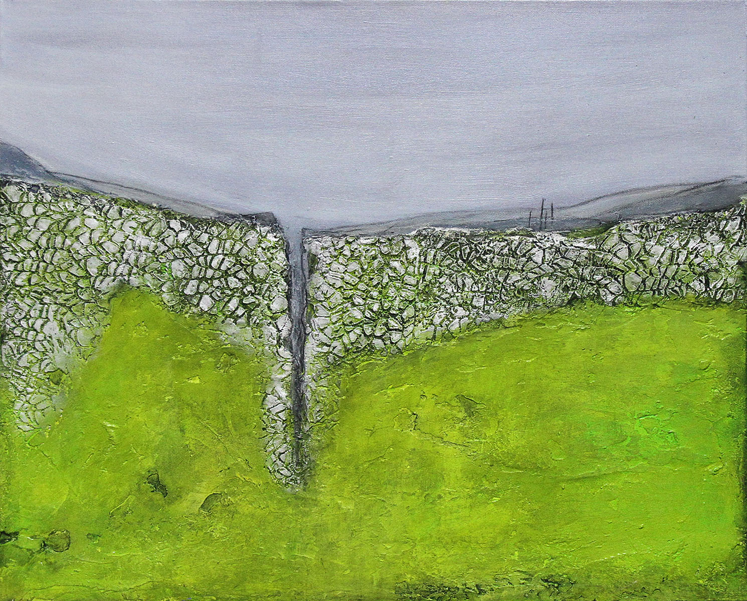 M.Rick: "Landscape (grün) II", abstraktes Originalgemälde (Unikat) (A)