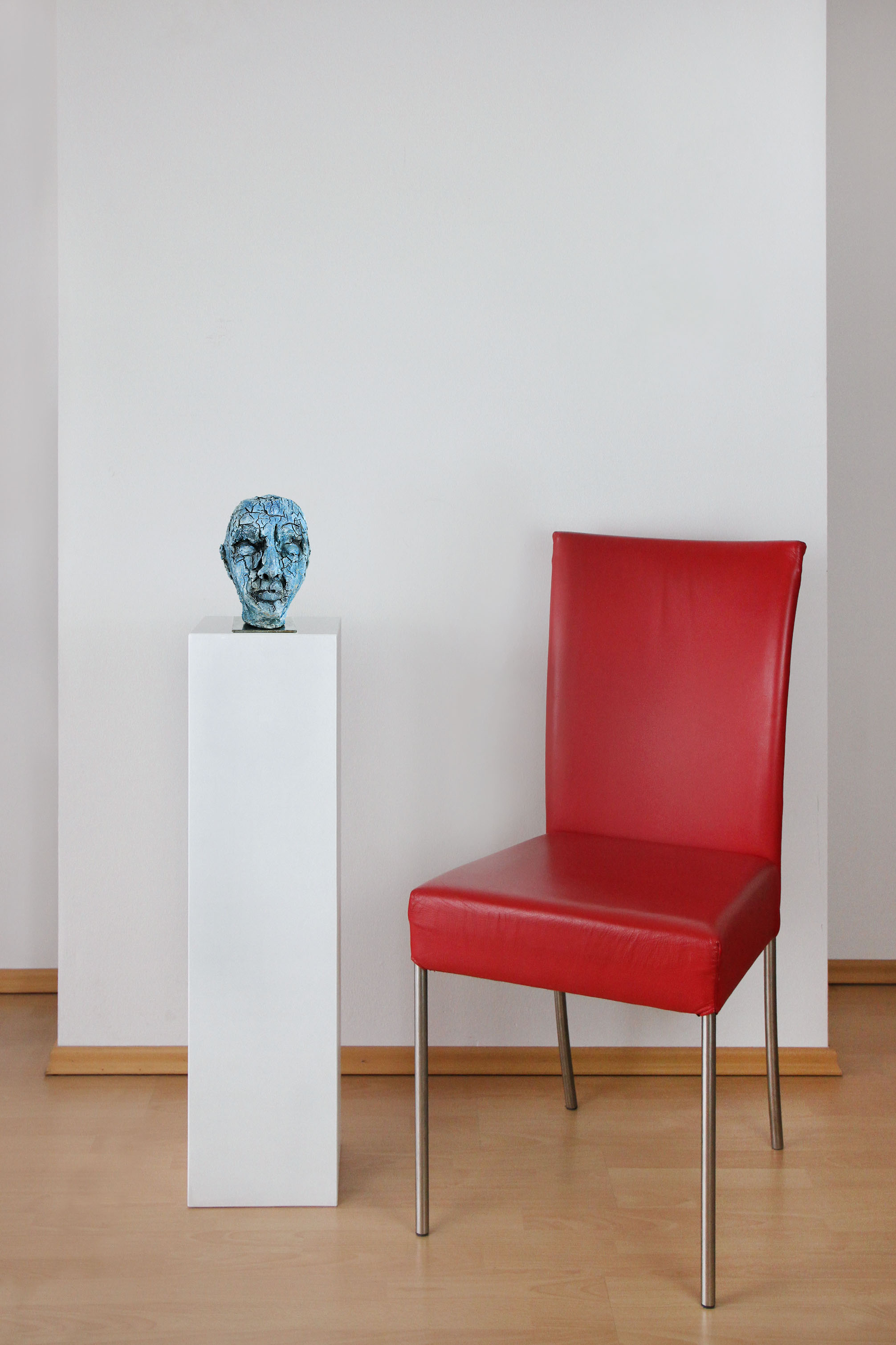 Zeitgenössische Skulptur, Ilona Schmidt: "Blauer Kopf"