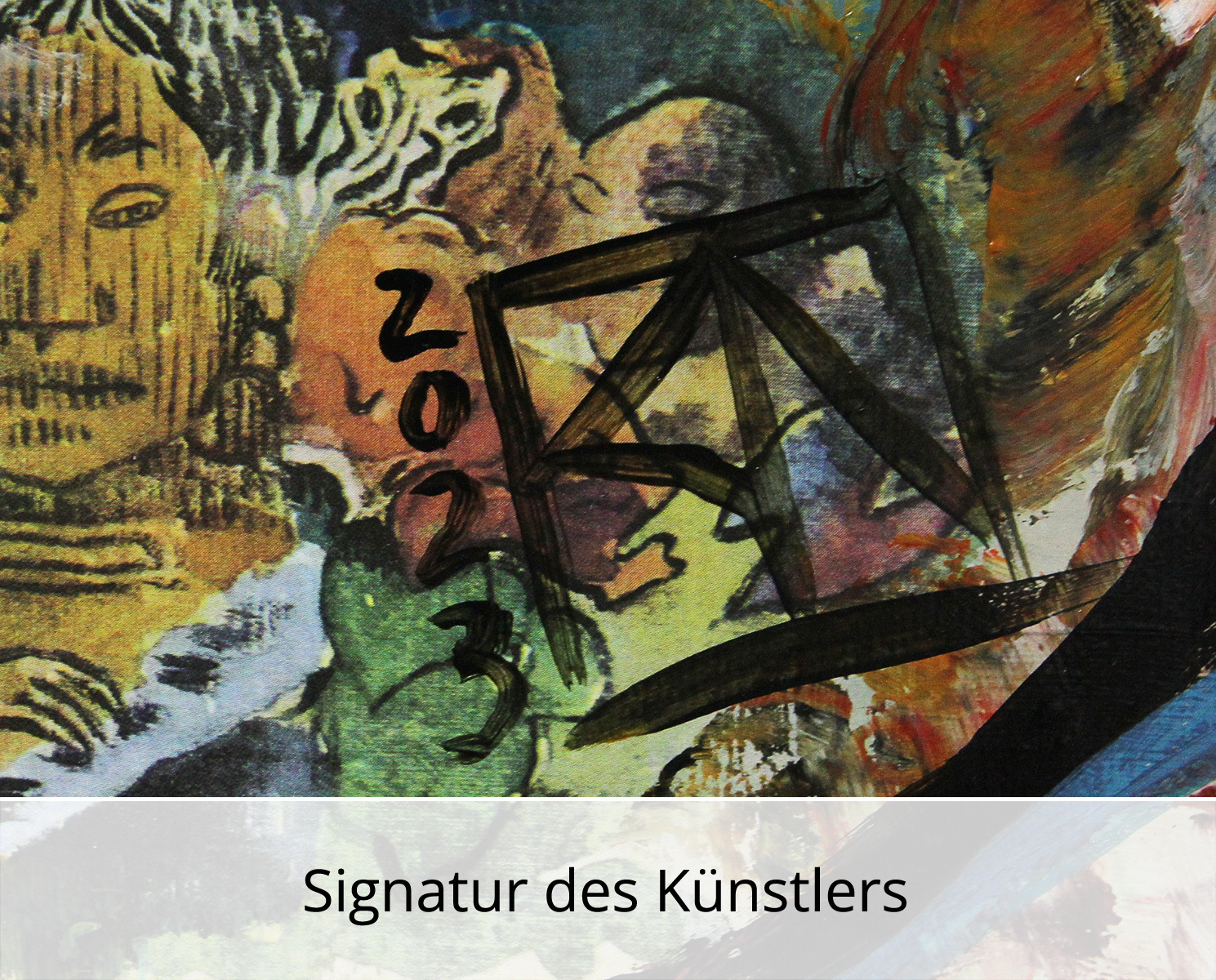 Unikat, modernes Gemälde, K. Namazi: Der Weinkenner II, Original