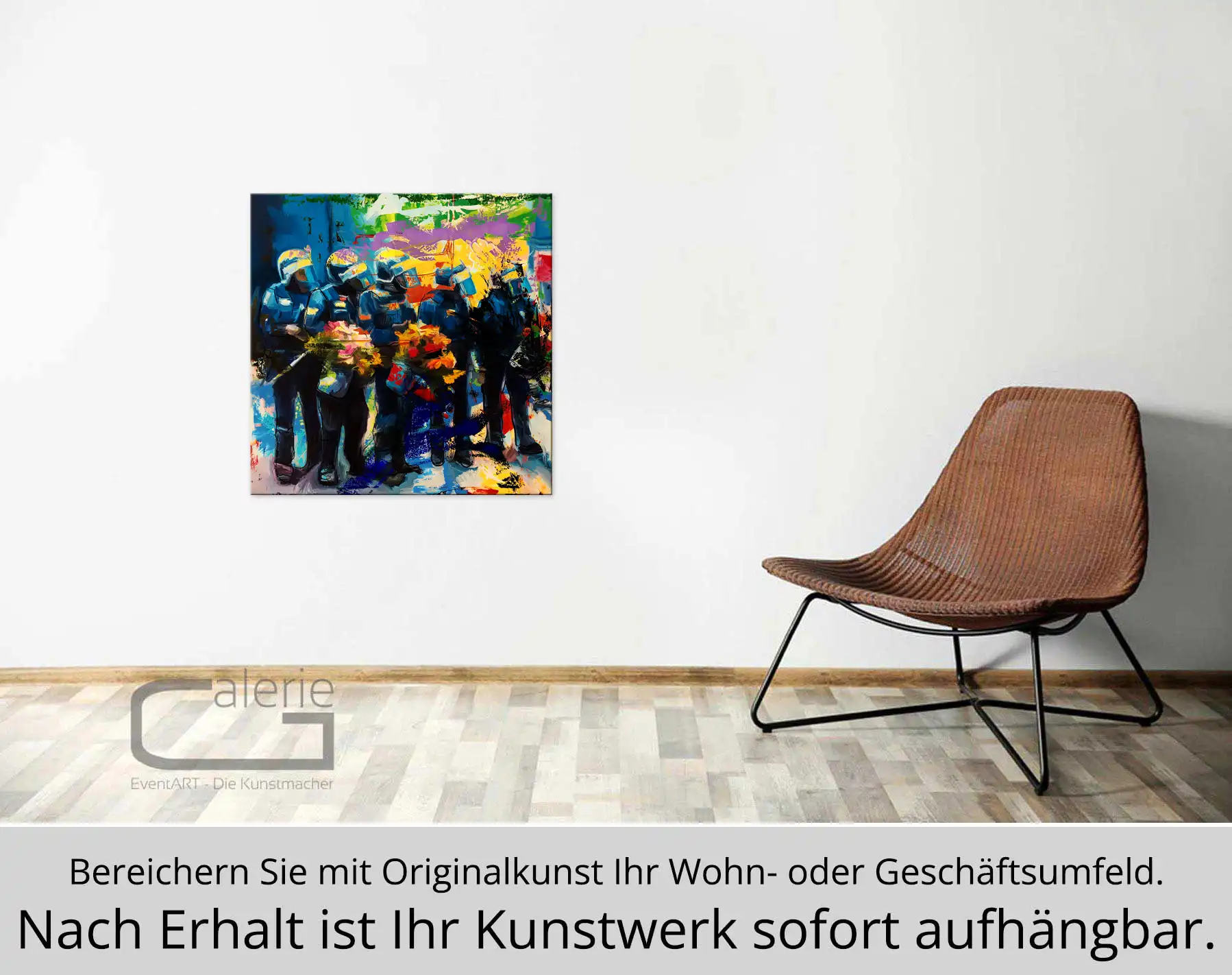Moderne Kunst: "Blumenpolizei", H. Mühlbauer-Gardemin, Original/serielles Unikat