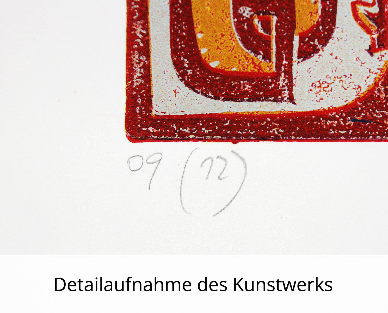 F.O. Haake: "Paradies I - Blatt 09/12", originale Grafik/serielles Unikat, mehrfarbiger Linoldruck