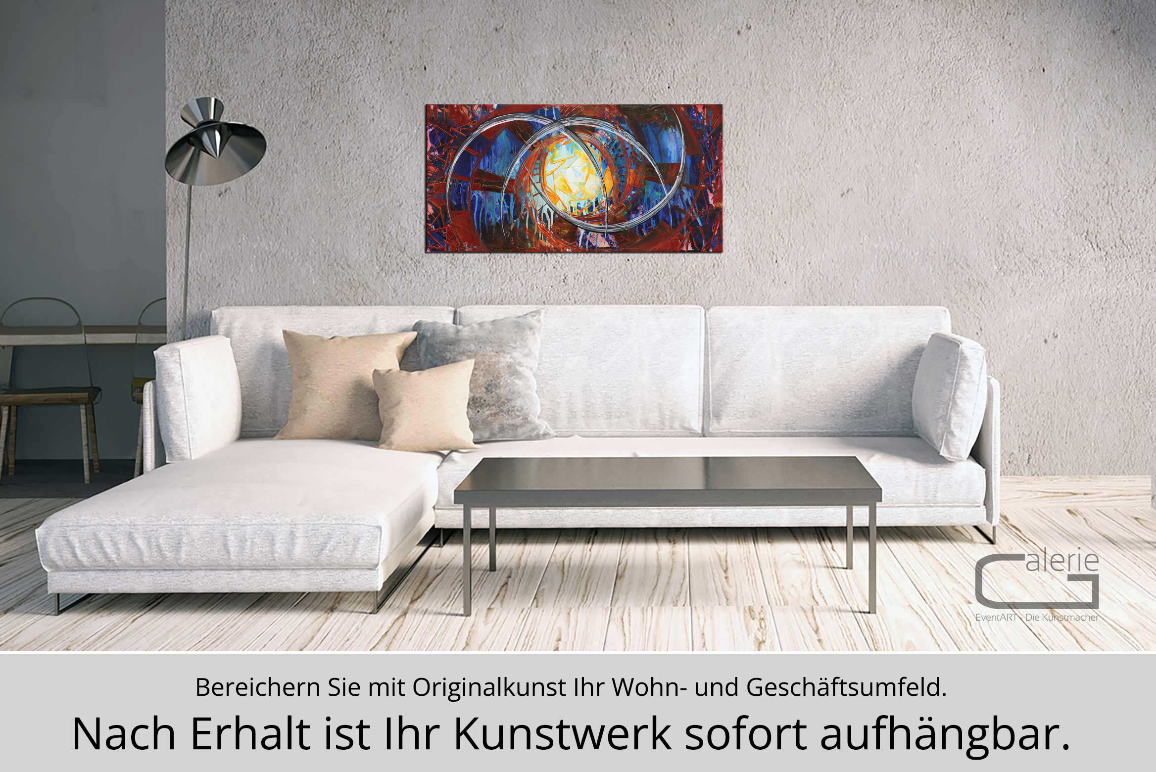 Abstraktes Originalgemälde: Eruptives Karma II, R. König, Unikat