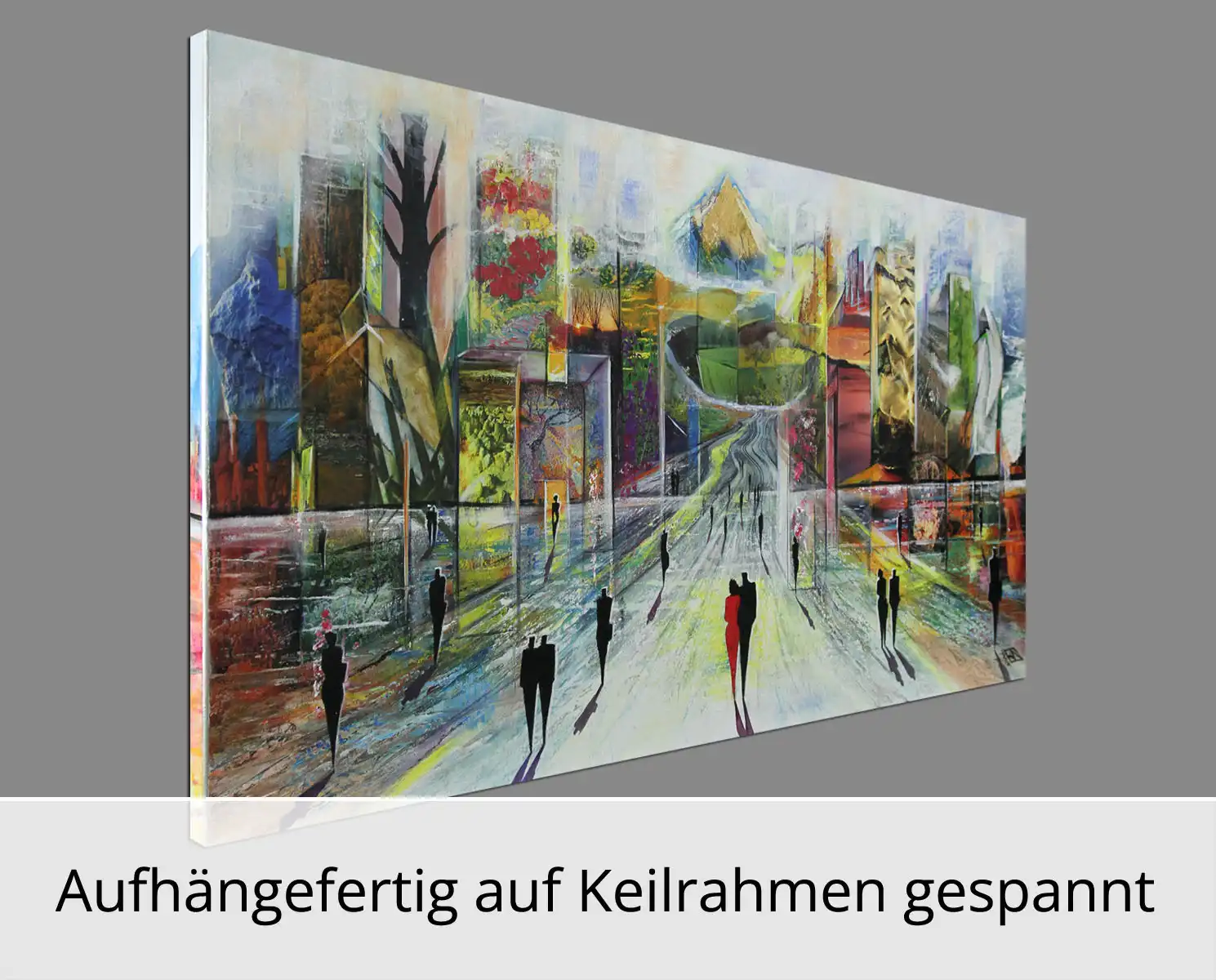 Unikat, modernes Gemälde, K. Namazi: "Naturstadt VII", Original