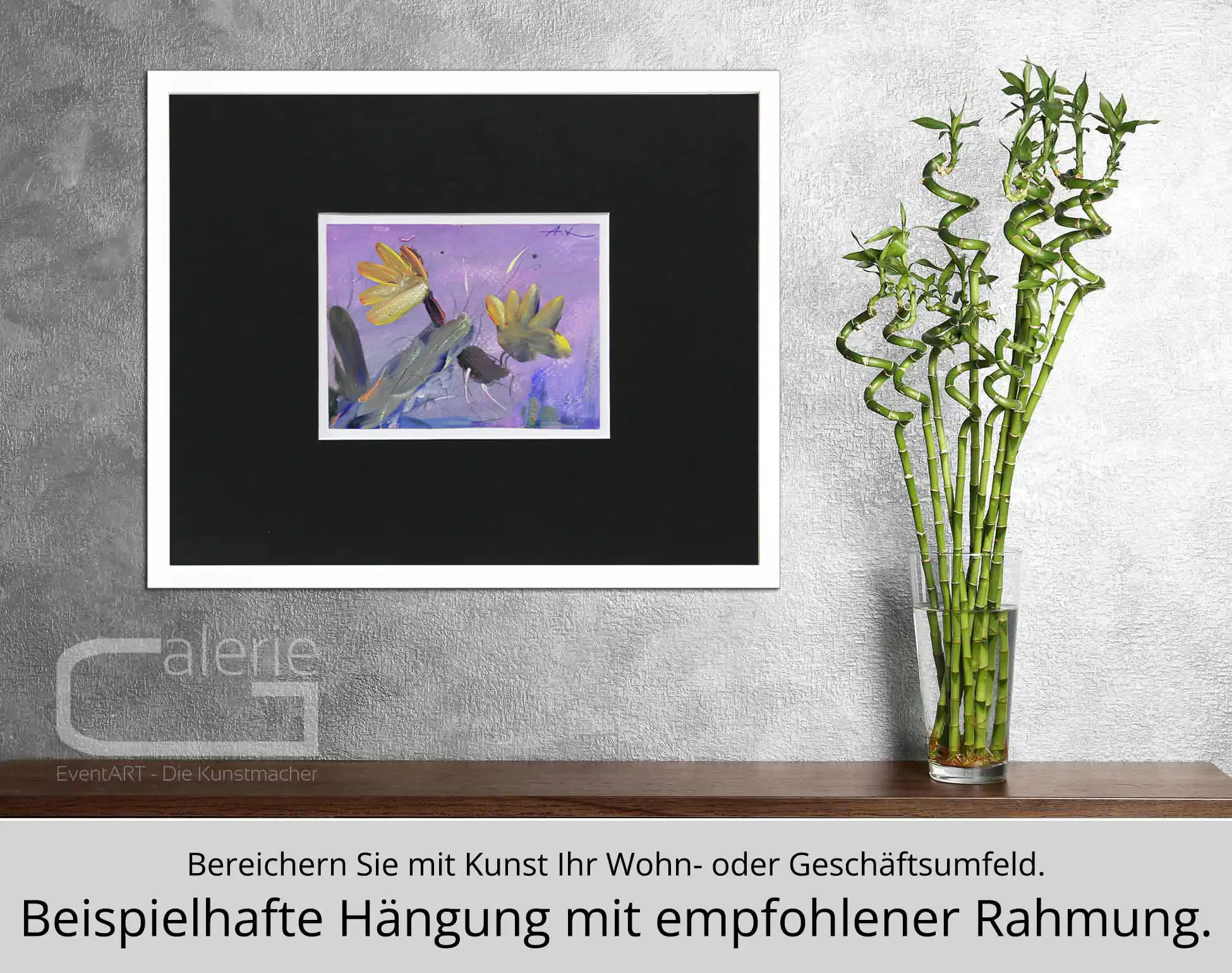 Malerei/Grafik auf Papier: "Herbstliche Blumen", A. Larrett, Original (Unikat)