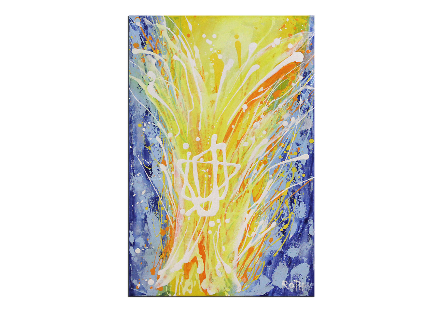 Abstraktes Acrylgemälde, L.Roth: "Blütenstern"