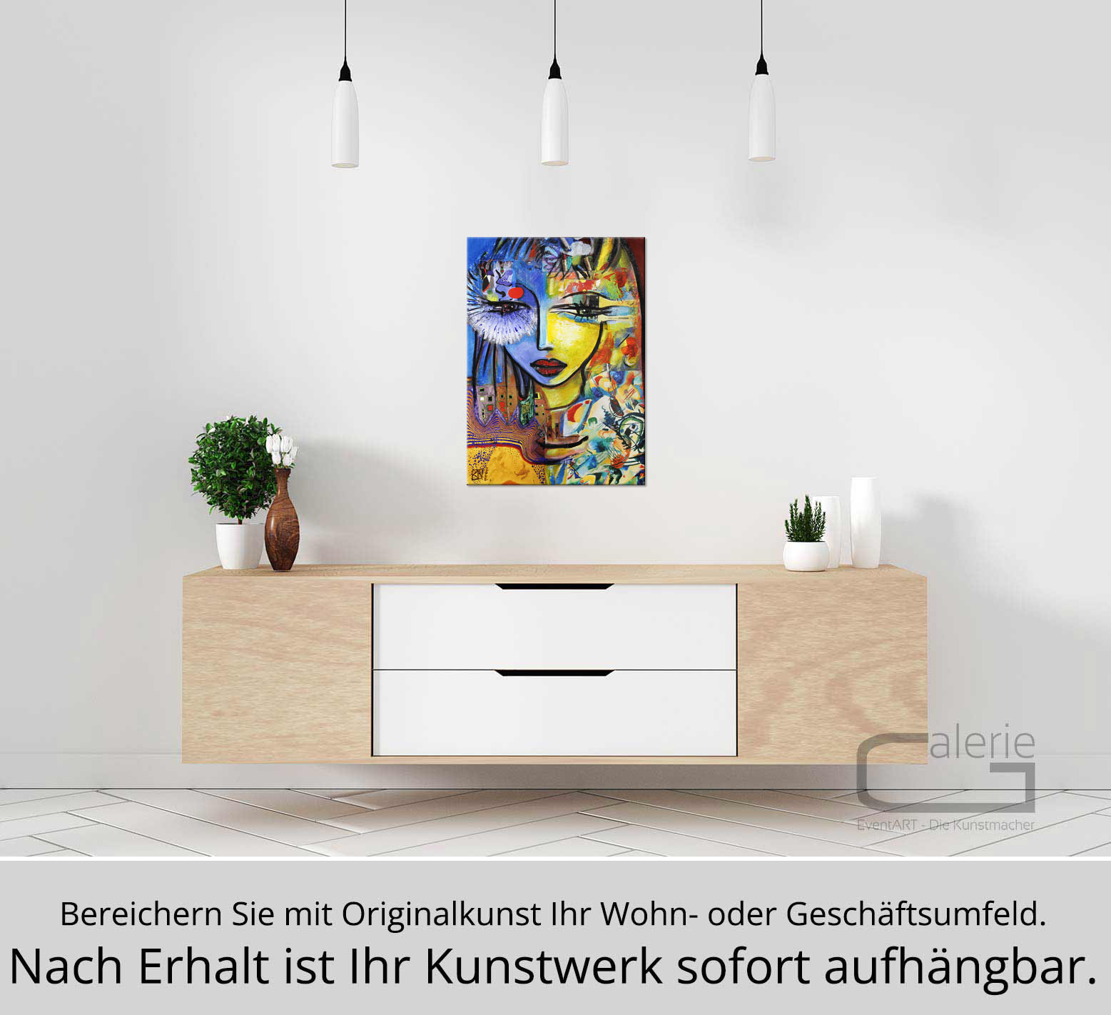 K. Namazi: "Paradiesvogel-sehnsuchtsvoll II", moderne Originalkunst (Unikat) (A)
