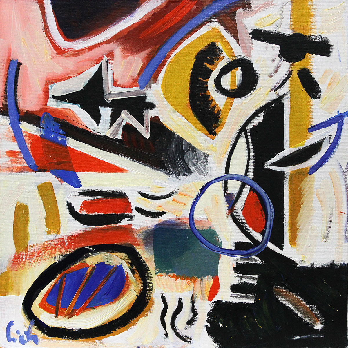 M. Cieśla: "Abstrakte Komposition 42", Original/Unikat, Expressionistisches Ölgemälde-Copy
