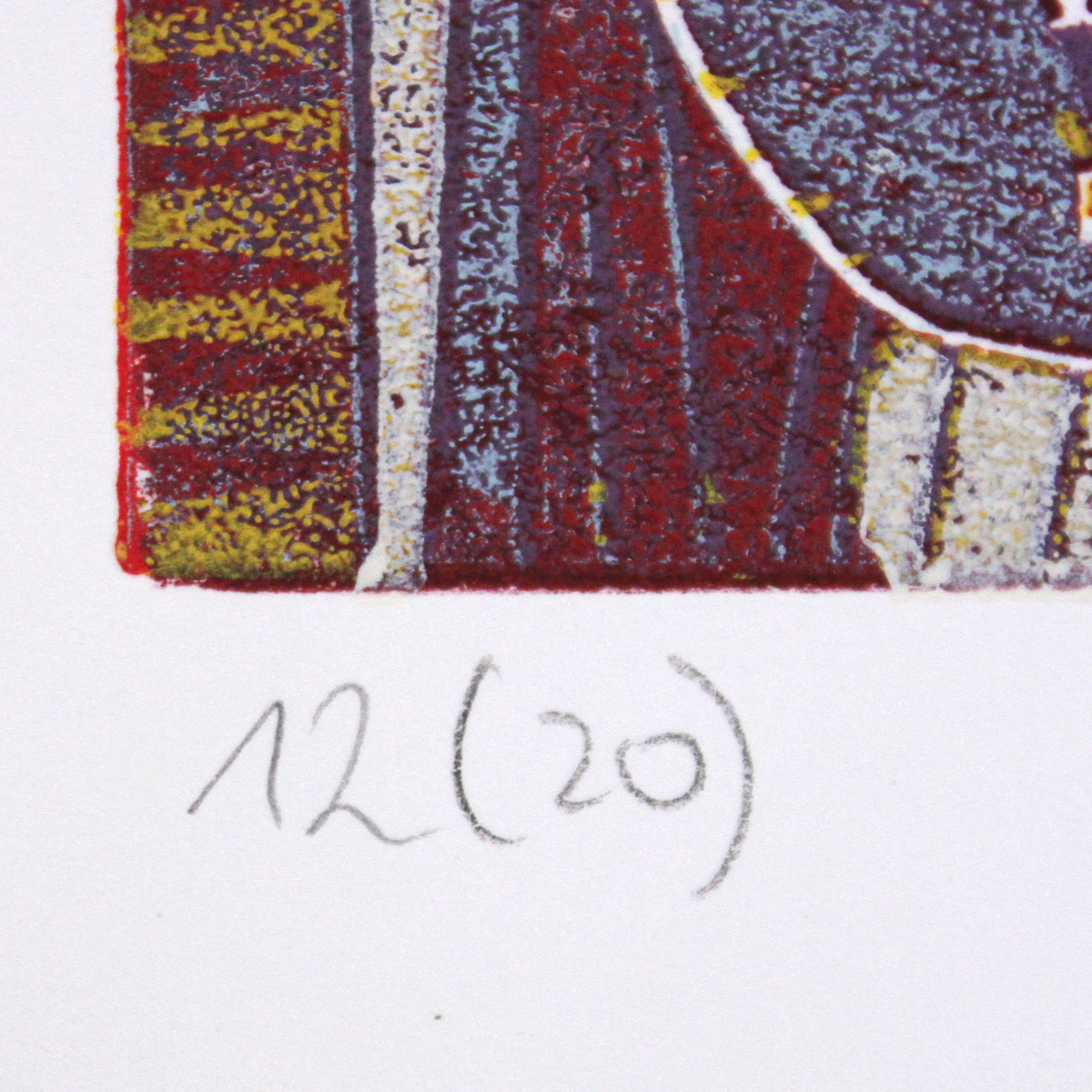 Grafik, mehrfarbiger Linoldruck von Frank-Ole Haake: "Paar 12 (20)"