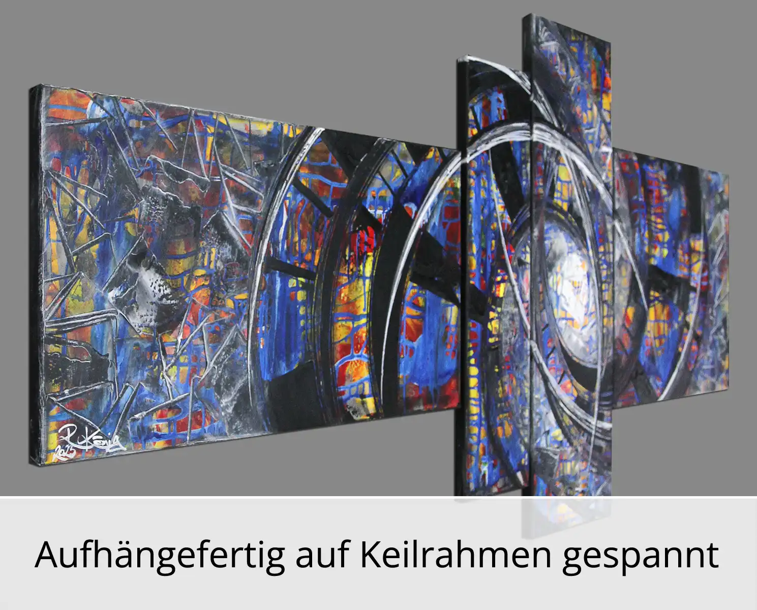 Mehrteilige Acrylbilder: "Vibrant IV", R. König, Originalgemälde (Unikat)