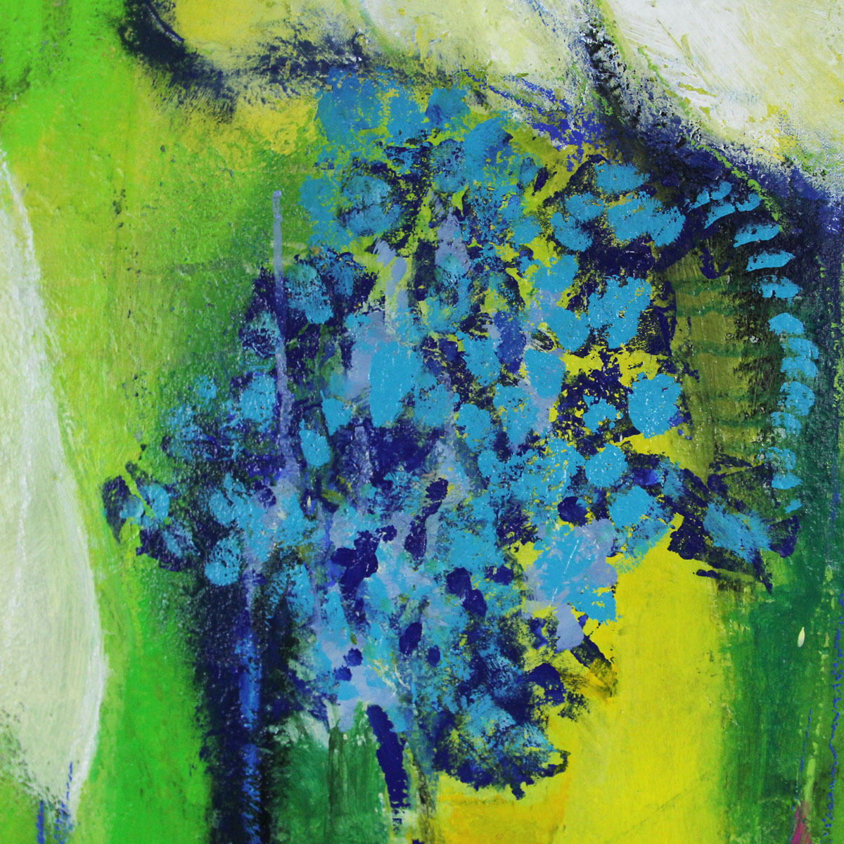 Abstrakte Acrylmalerei, M.Rick: "Frühlingsblüten" (A)