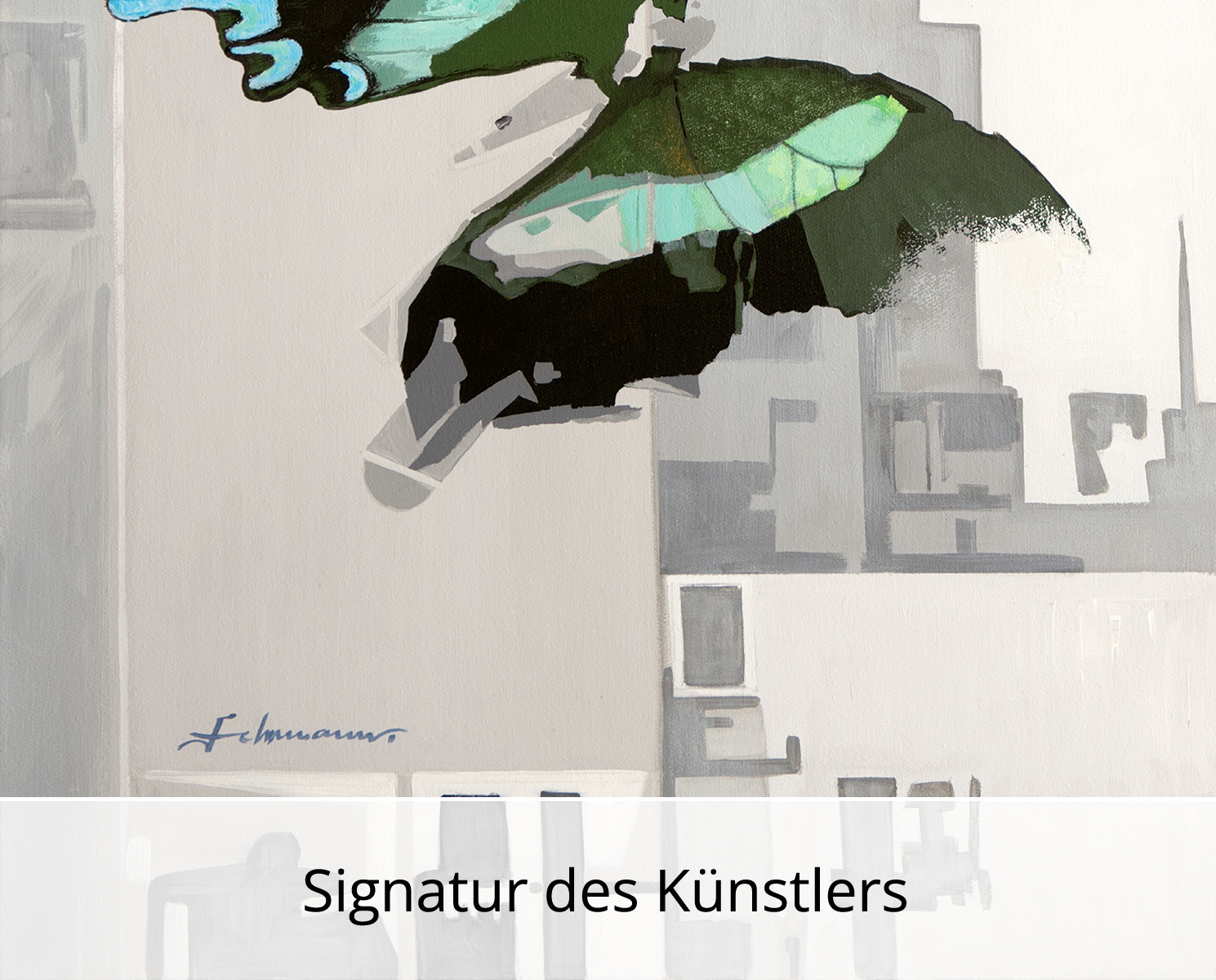 U. Fehrmann: "Lepidoptera (Metamorphose), Schmetterlinge", Originalgemälde (Unikat)