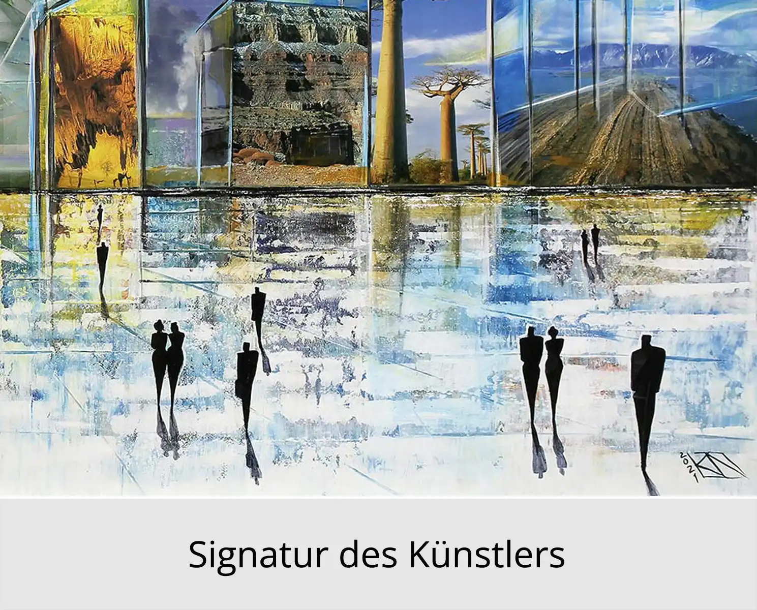 Fineartprint, signiert: "Naturstadt IV", K. Namazi, limitierte Edition auf Papier, Nr. 2/150