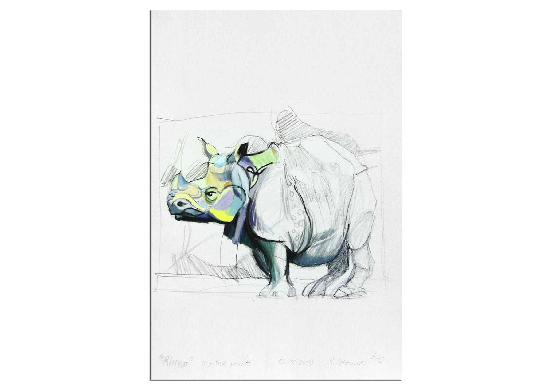 Limitierter Kunstdruck, Stefan Petrunov: "Rhino 2" (A)