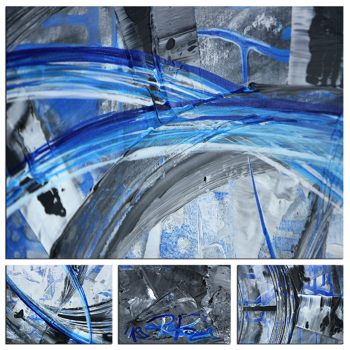 Gemälde abstrakt, R.König: "Liquid Ice III" (ri)
