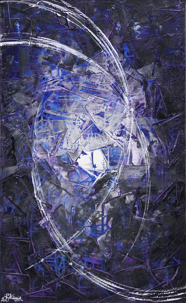 R. König: "Purple Rain III", abstraktes Originalgemälde (Unikat)