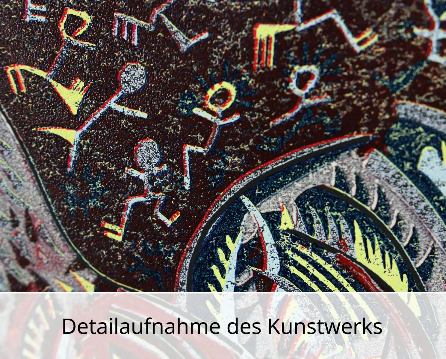 F.O. Haake: "Der Hahn - Blatt 06/10", originale Grafik/serielles Unikat, mehrfarbiger Linoldruck