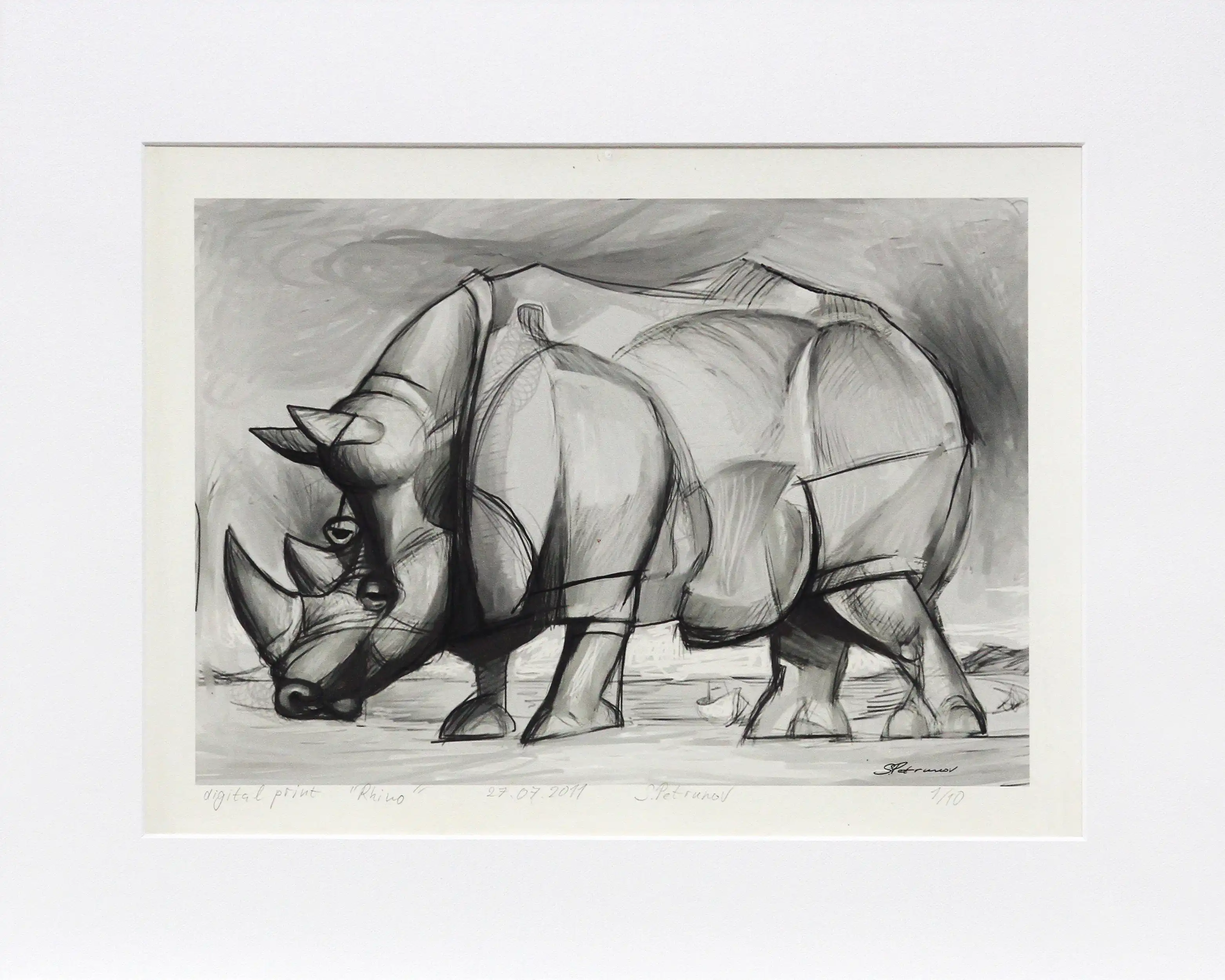 S. Petrunov: "Rhino", limitierter Kunstdruck