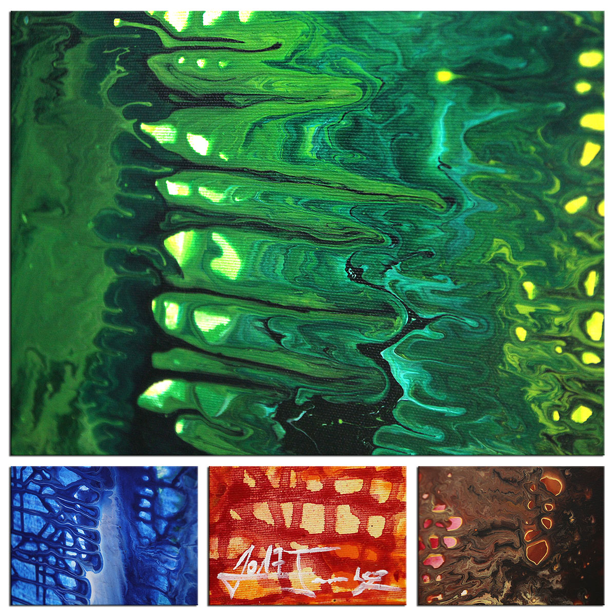 Acrylbilder, J. Fernandez: "Liquid Colors V" (E)