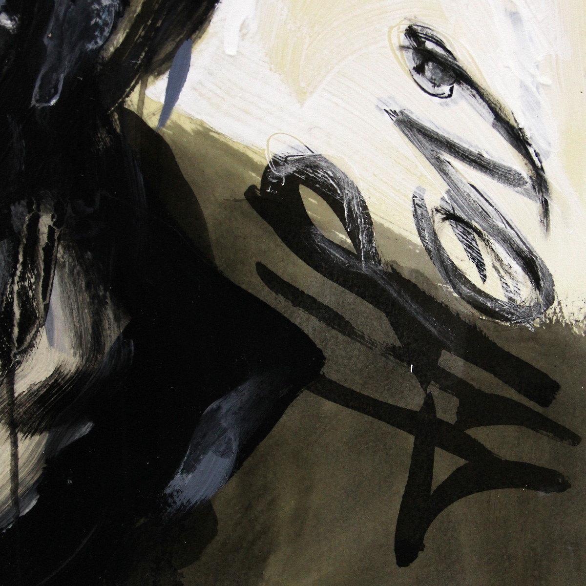 J.J. Piezanowski: "Les ombres", neoexpressionistisches Porträt, Original/Unikat (A)