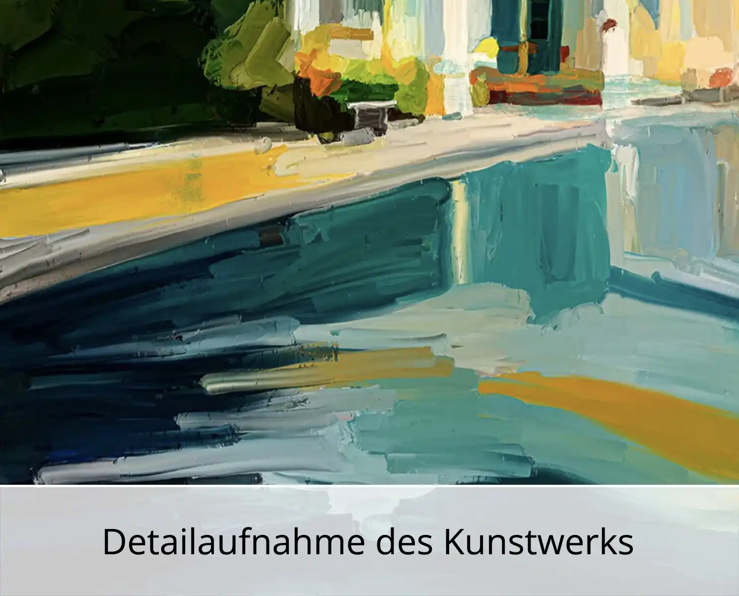 Moderne Pop Art: "Ferienhaus mit Pool", H. Mühlbauer-Gardemin, Original/serielles Unikat