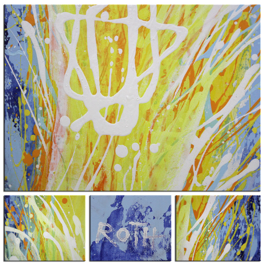 Abstraktes Acrylgemälde, L.Roth: "Blütenstern"