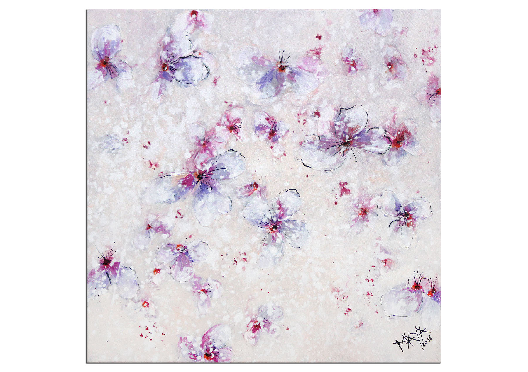 Gemälde abstrakt, Maya: "Kirschblüte I"