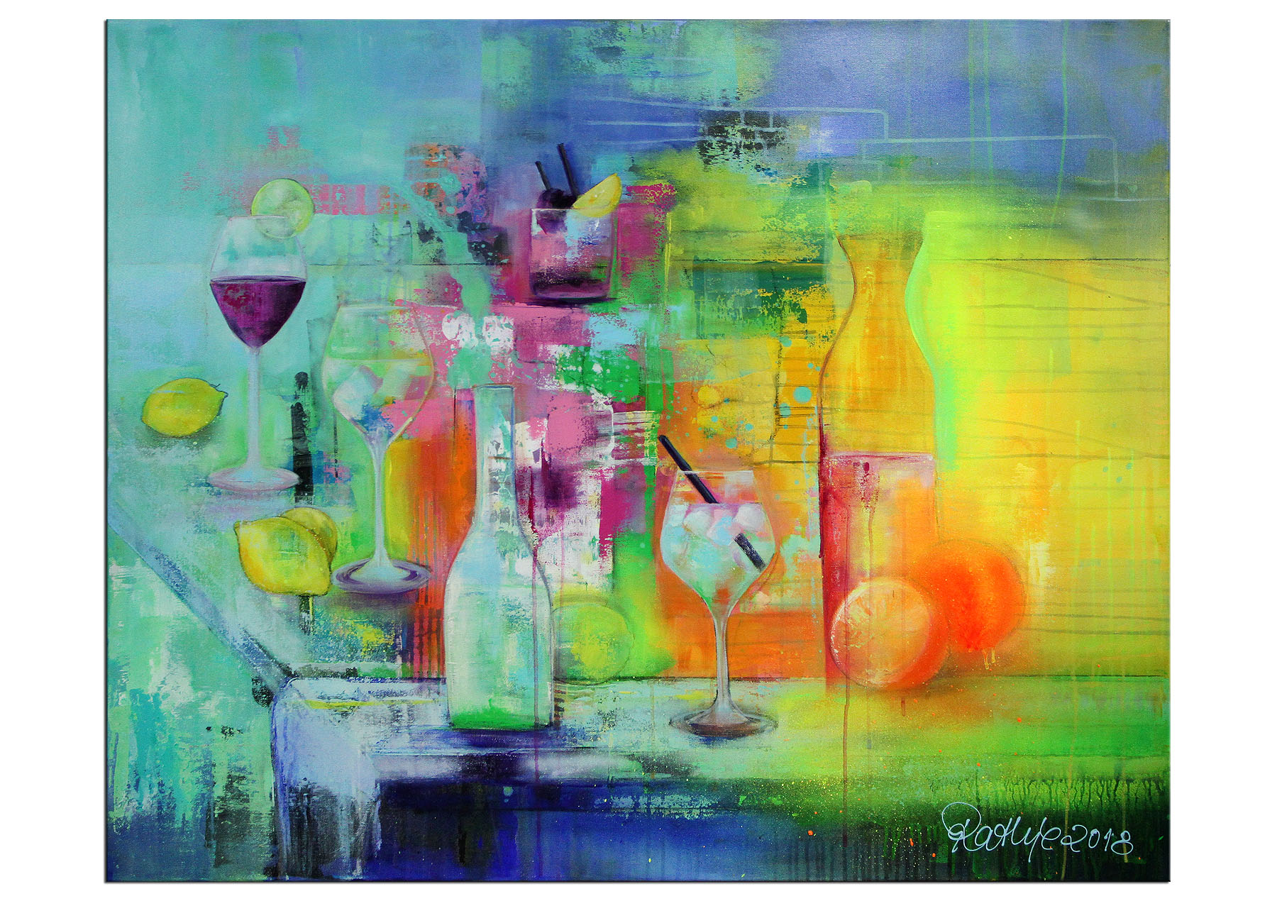 Moderne Malerei, M. Rathje: "Sommerfrischer Cocktailmix" (A)