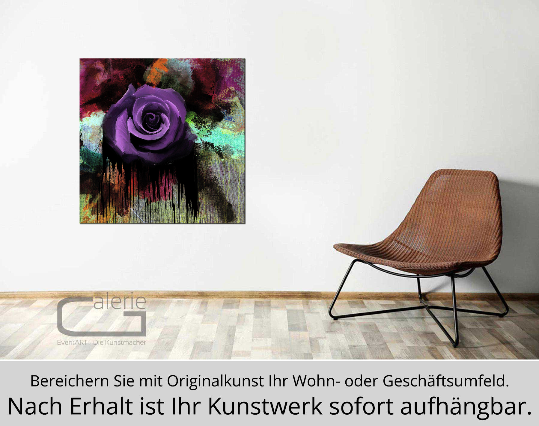 H. Mühlbauer-Gardemin: "Black Rose", Moderne Pop Art, Original/serielles Unikat (A)