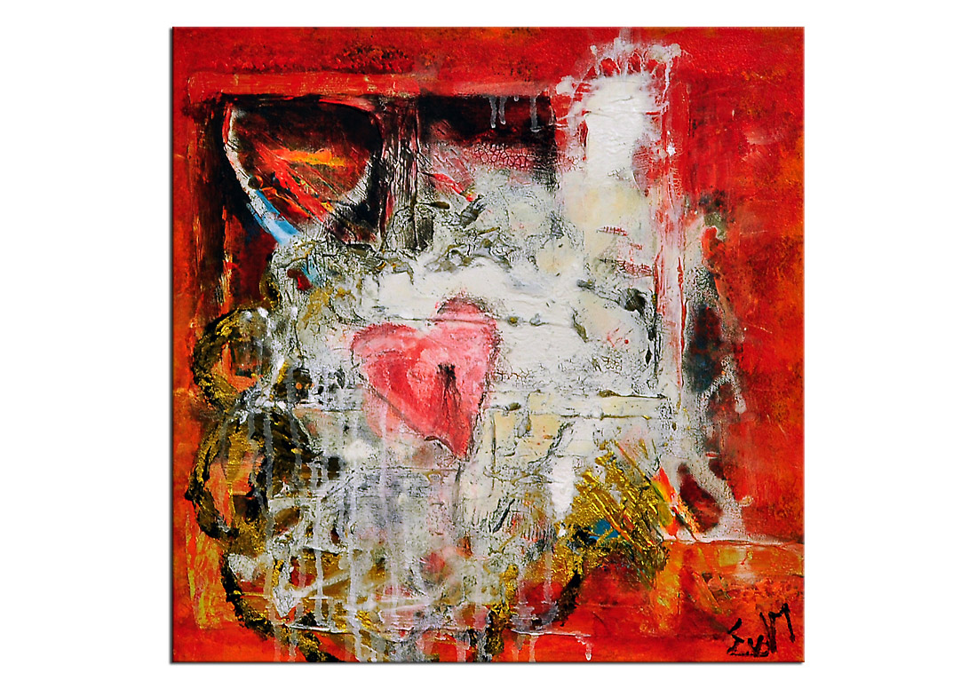 Acrylgemälde,E.v.d.Meer: "BURNING HEART"