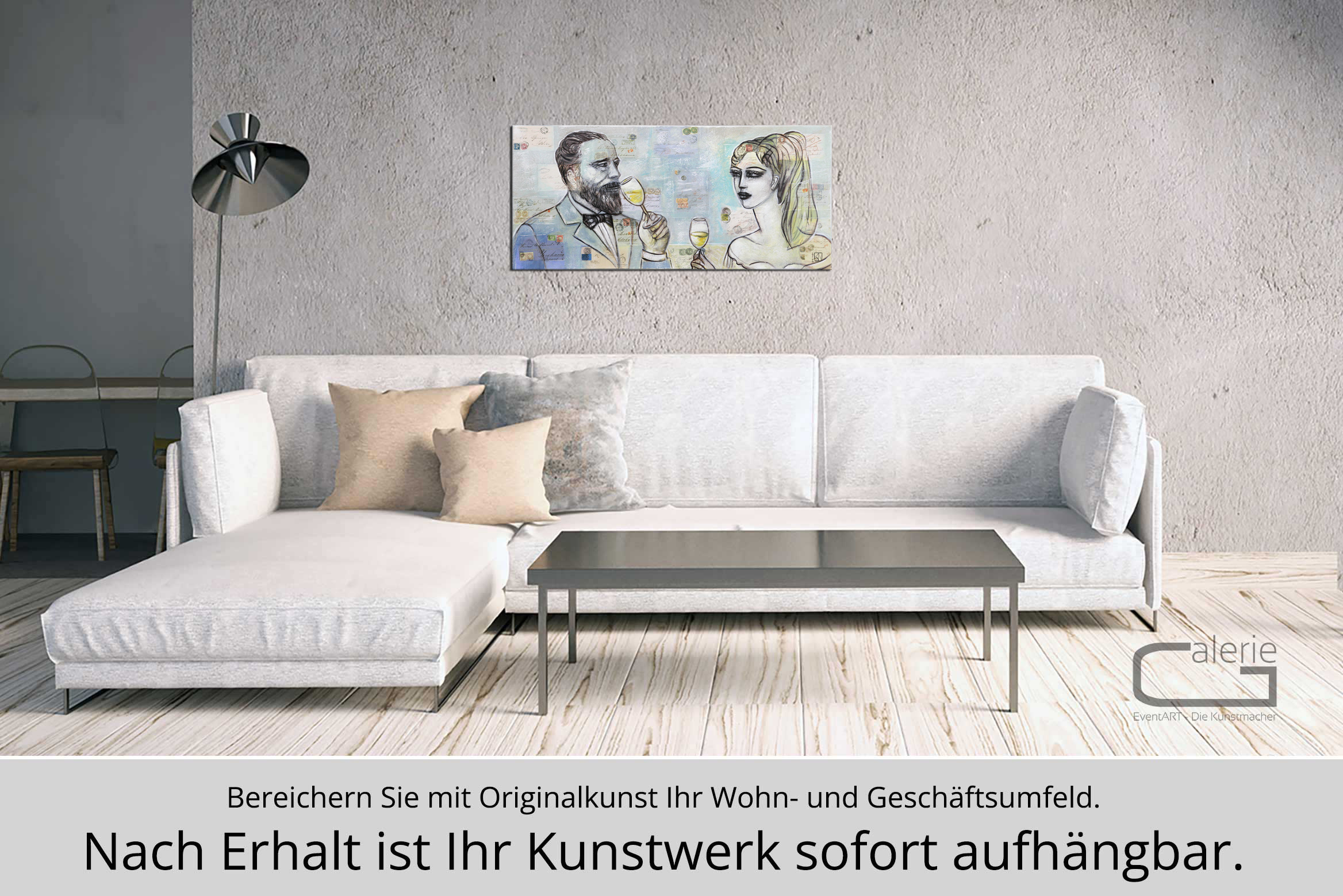 Unikat, modernes Gemälde, K. Namazi: "Der Sammler", Original