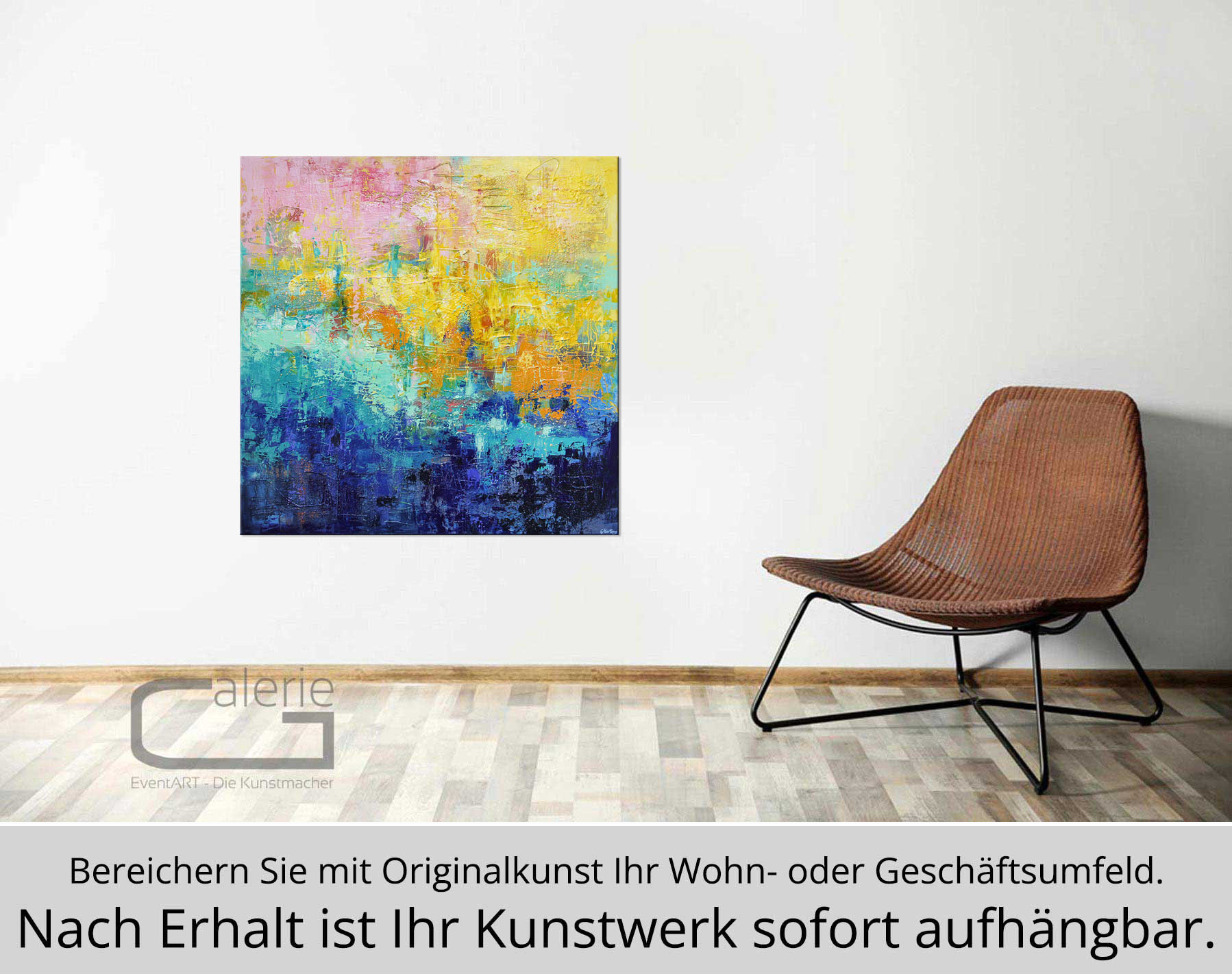 Abstrakte Malerei von Ewa Martens: "Das Blaue Wunder", Original/Unikat