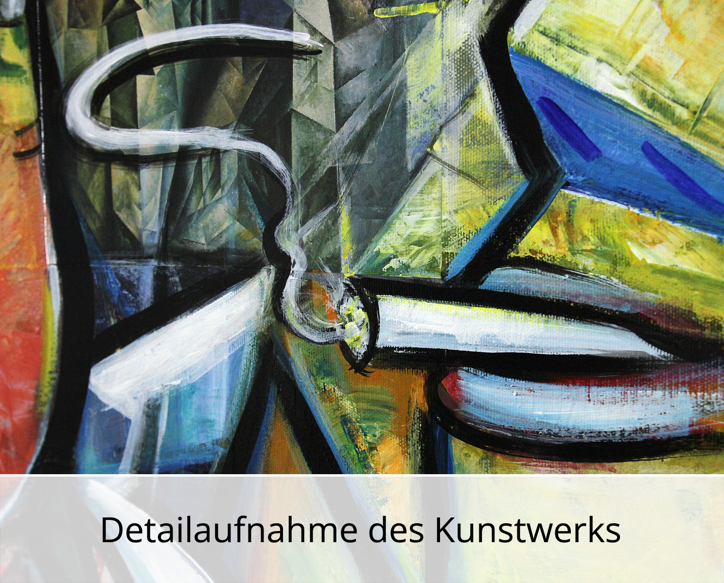 Unikat, modernes Gemälde, K. Namazi: Der Weinkenner III (Original)