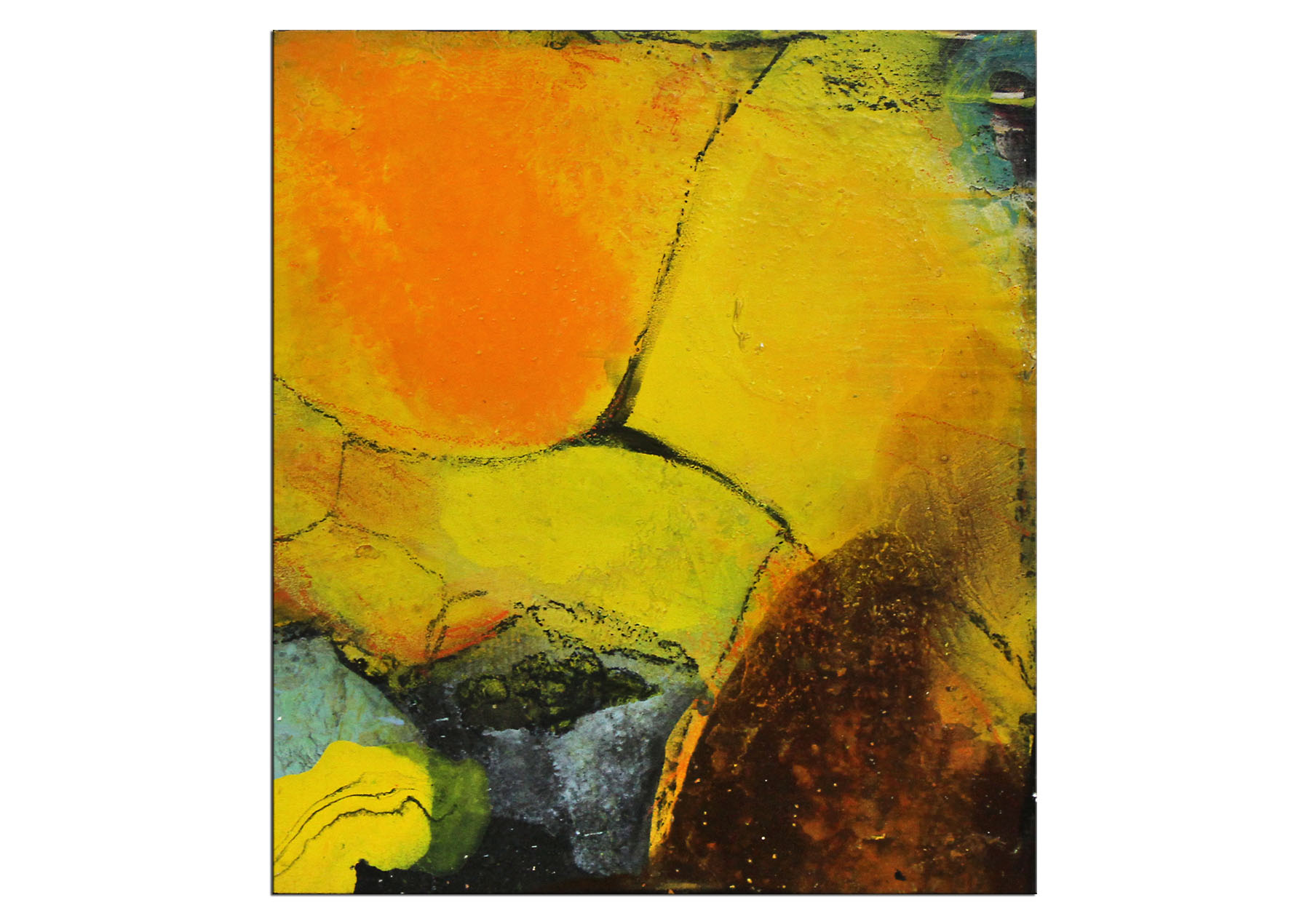 Acrylmalerei abstrakt, M.Rick: "Small Yellow" (ri)