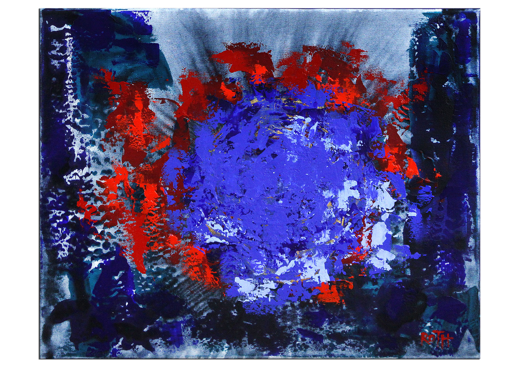 Acrylgemälde, L.Roth: "Blaues Leuchten"