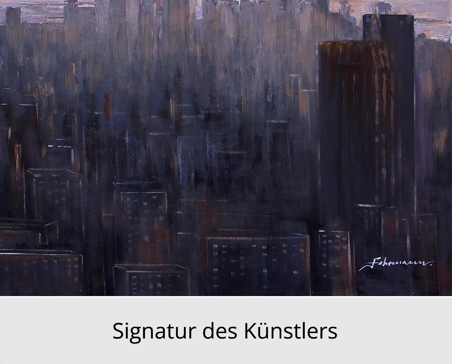 Kunstdruck, U. Fehrmann: "New York (Chrysler Building)", signierte Edition, Nr. 1/100