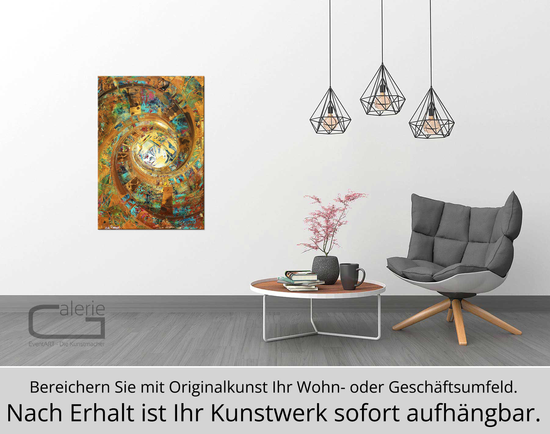 R. König: "Lichtverwirbelung II", abstraktes Originalgemälde (Unikat)