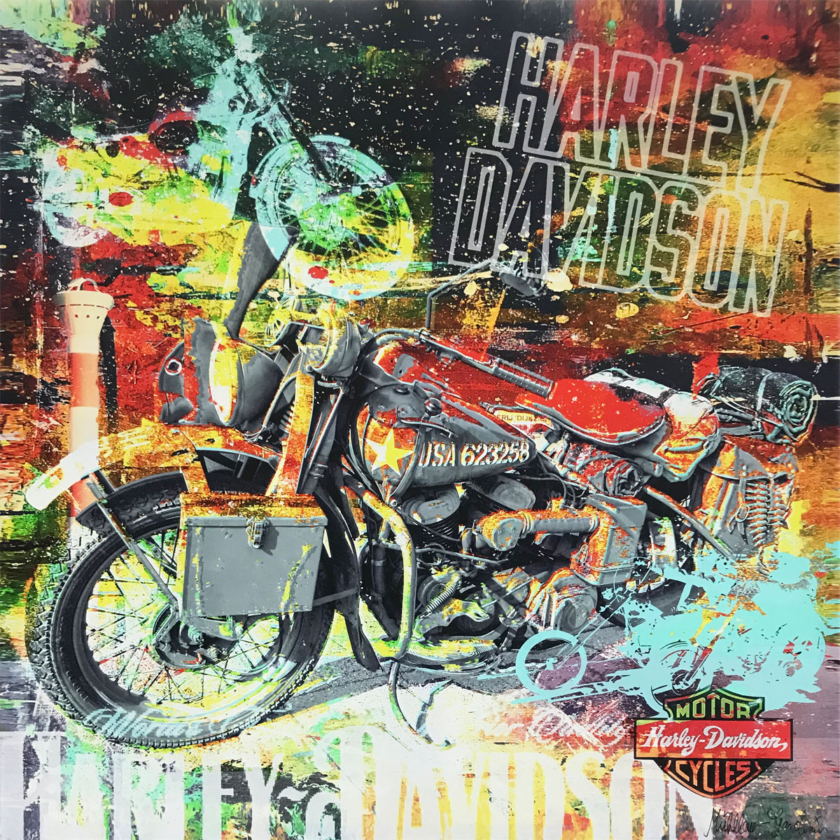 H. Mühlbauer-Gardemin: "Harley", Moderne Pop Art, Original/serielles Unikat