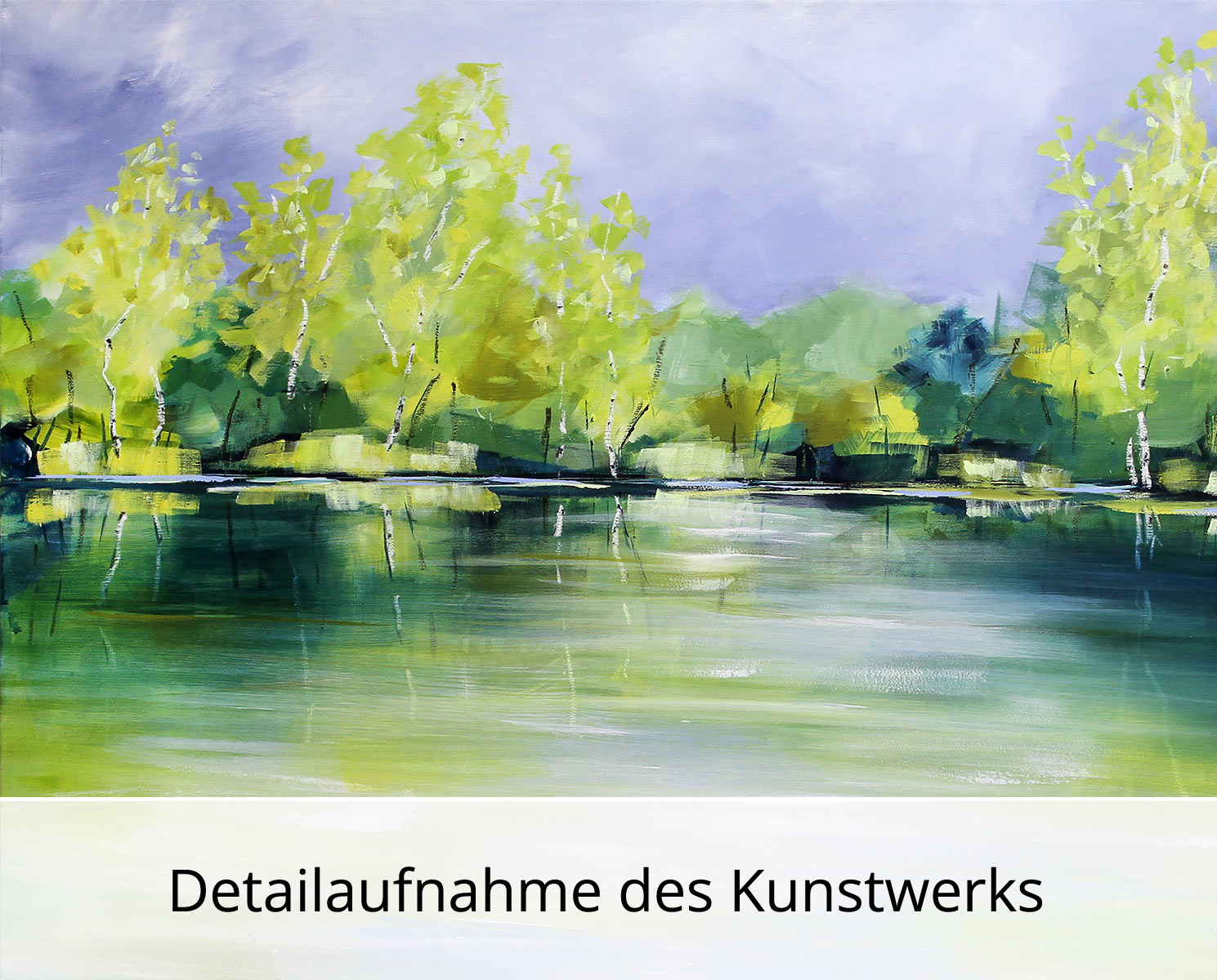 M. Kühne: "Frühlingstag am See", Edition, signierter Kunstdruck, Nr. 2/100