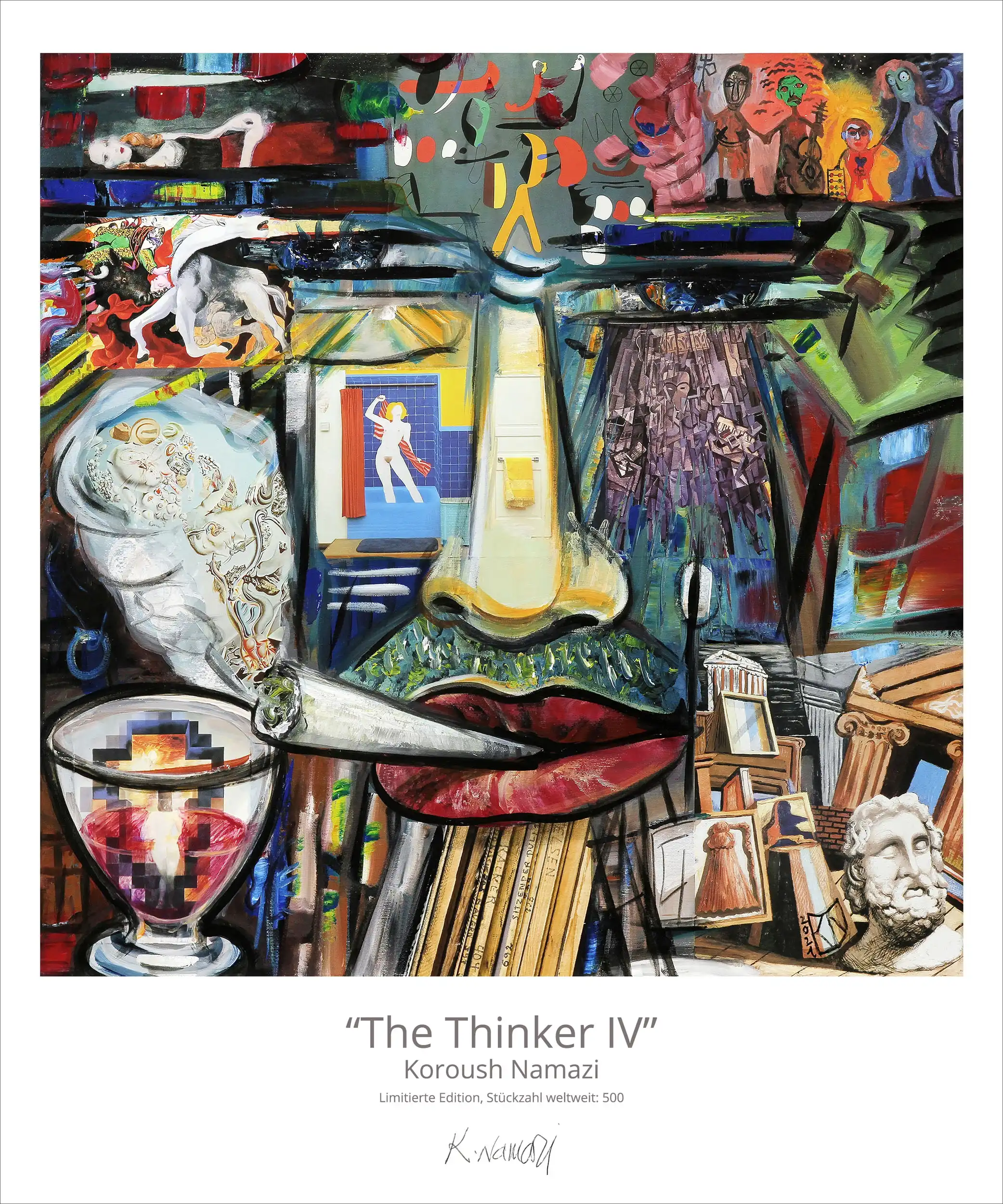Limitierte Edition auf Papier, K. Namazi: "The Thinker IV", Fineartprint, Kollektion E&K