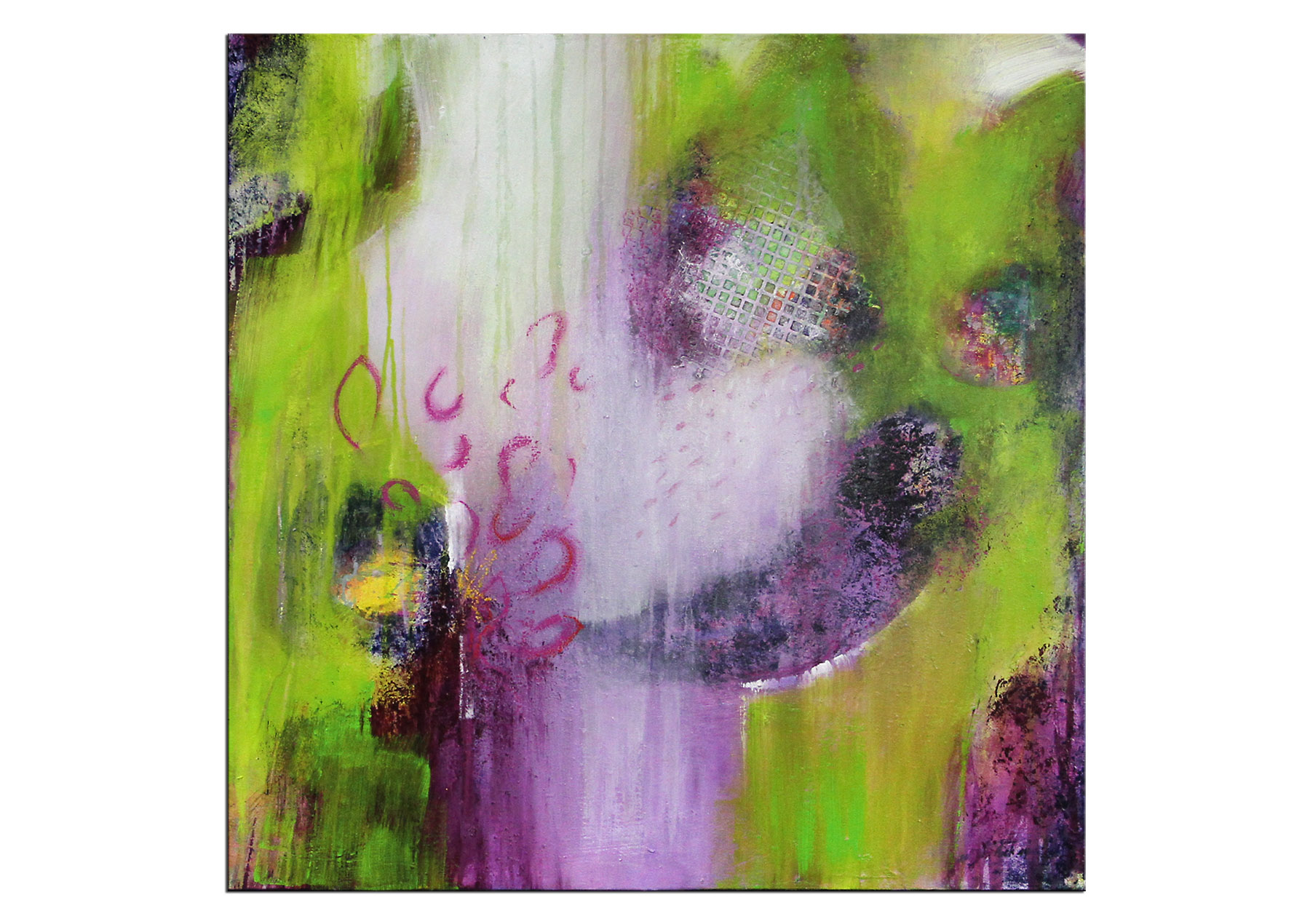 Acrylmalerei abstrakt, M.Rick: "Pink Illusion oder ein Gefühl wie Frühling"