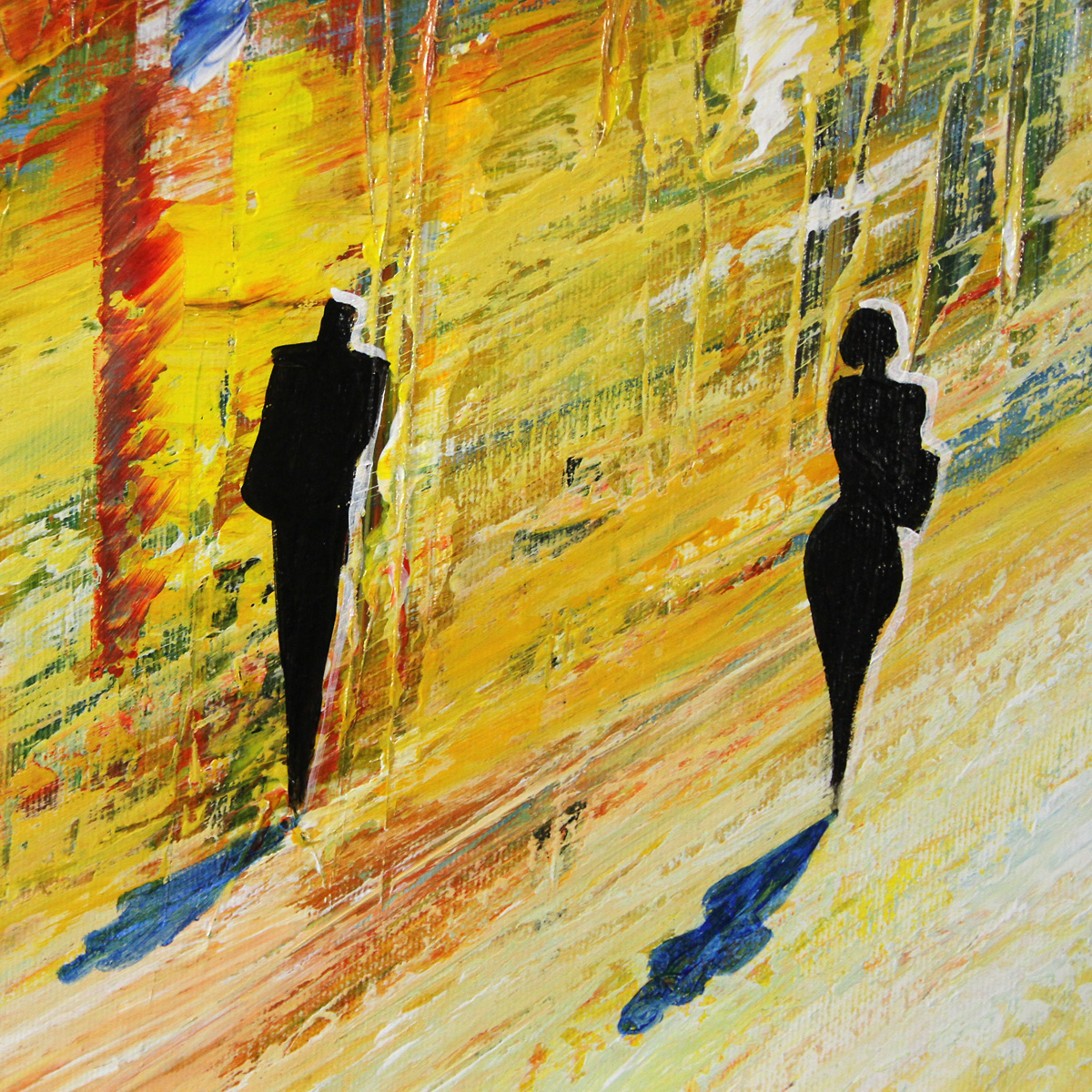 Zeitgenössisches Gemälde, K. Namazi: "Weg durch die Stadt I" (A)