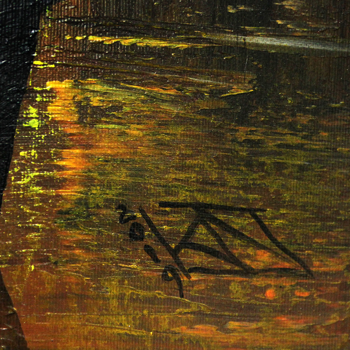 Modernes Gemälde, K. Namazi: "Nachtstimmung III" (A) (ri)