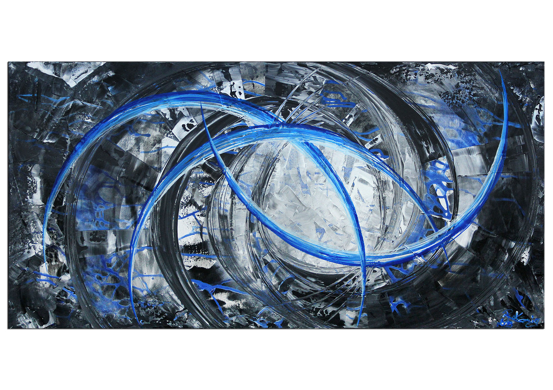 Gemälde abstrakt, R.König: "Liquid Ice II" (ri)