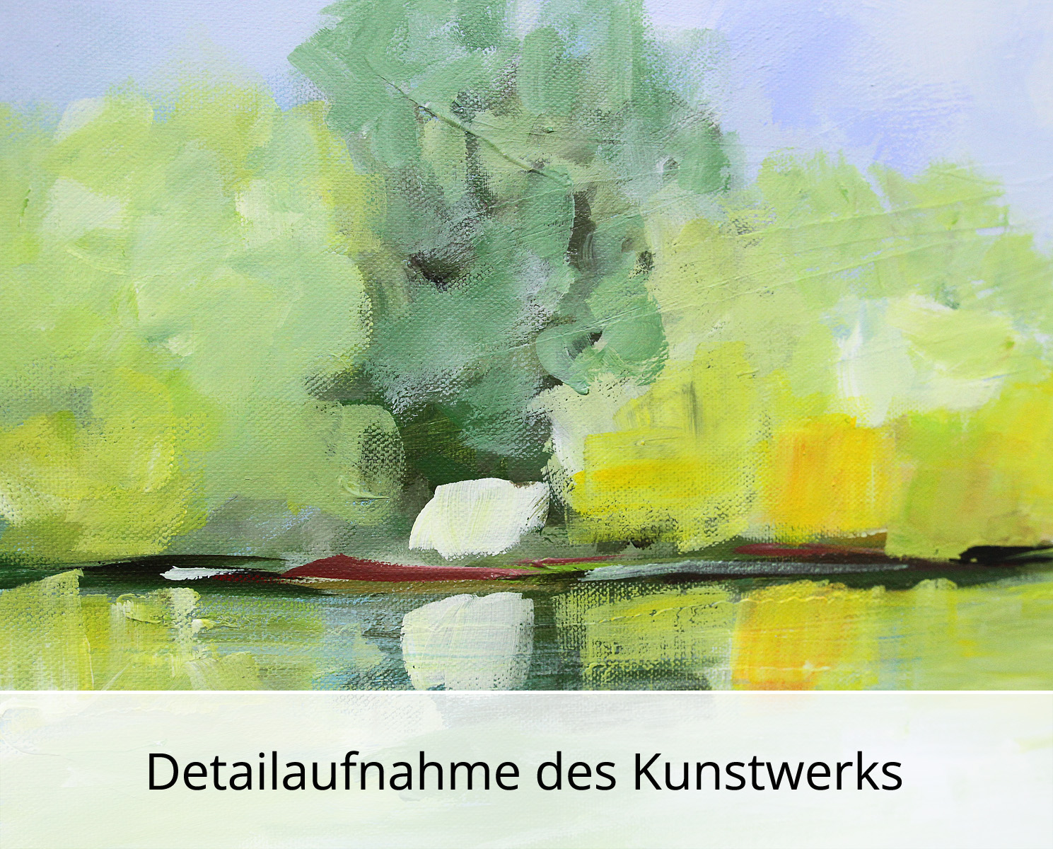 M.Kühne: Frühling am See, modernes Originalgemälde (Unikat)