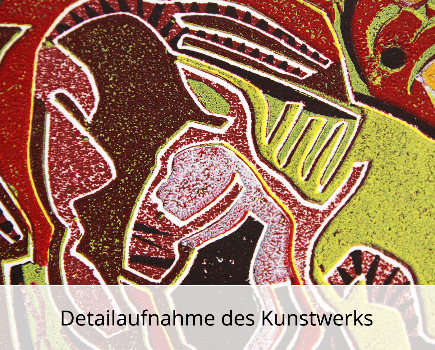 F.O. Haake: "Vier Pferde = II - Blatt 04/17", originale Grafik/serielles Unikat, Linoldruck