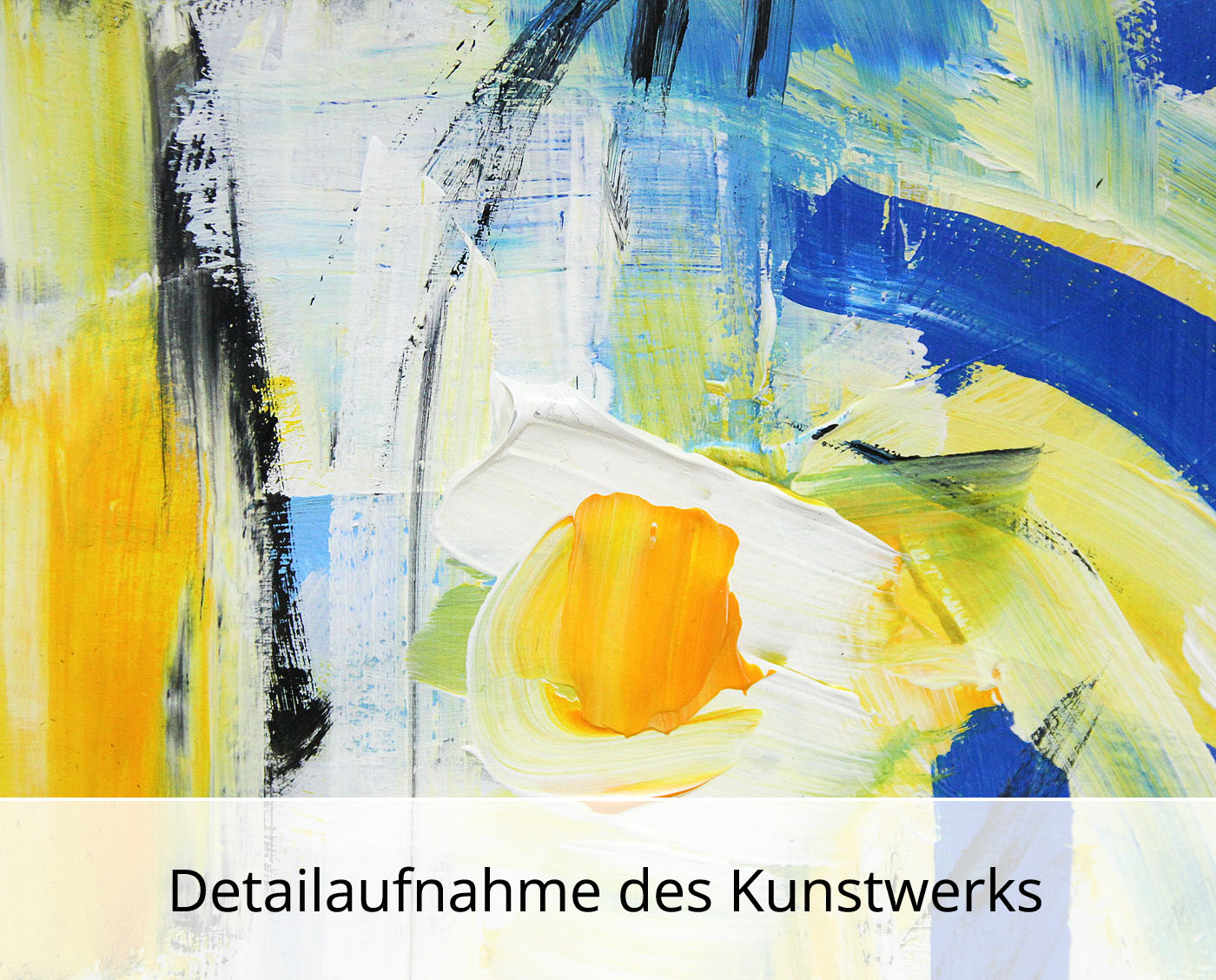 M. Cieśla: "Studium der Abstraktion 76 blauer und oranger Natur", Original/Unikat, Mischtechnik