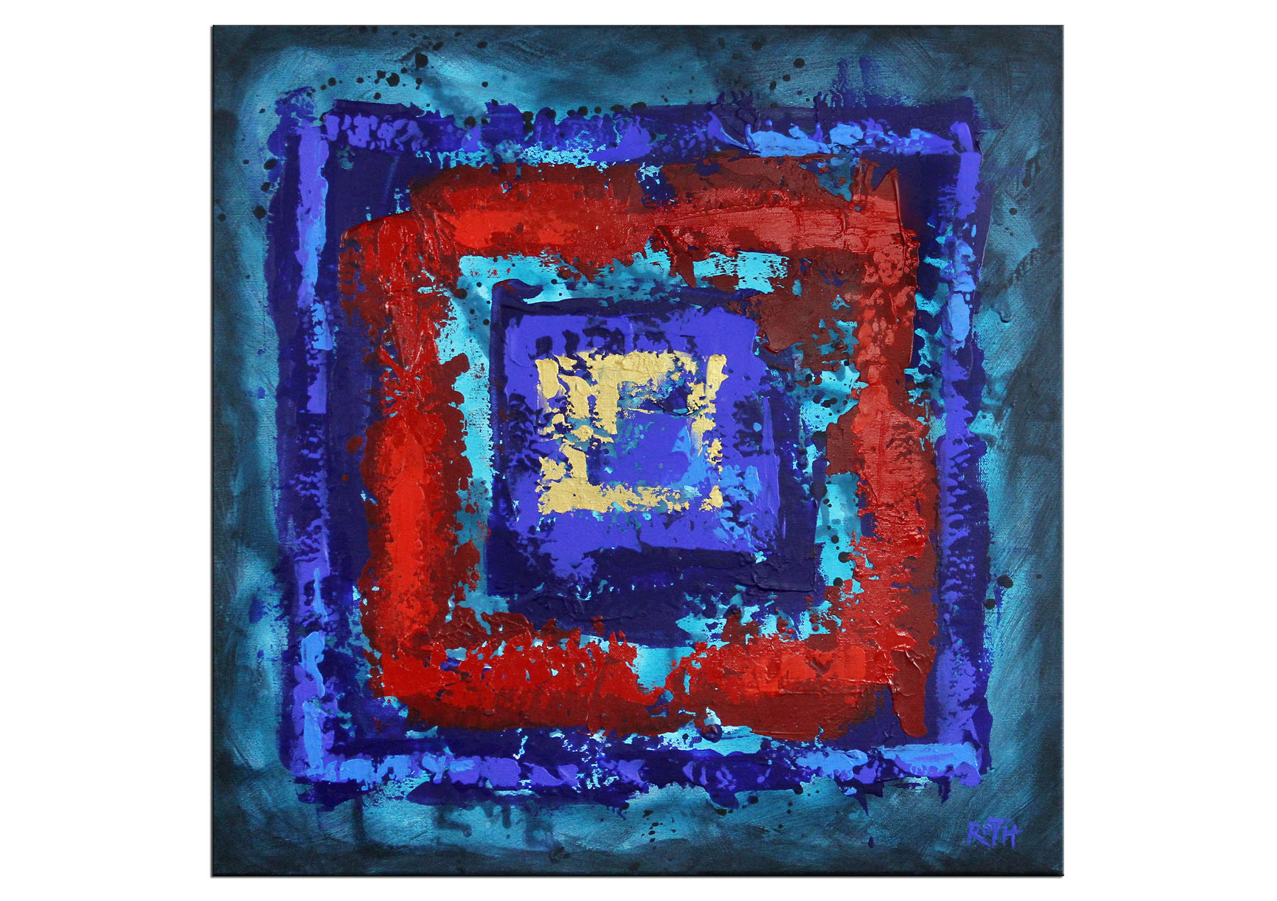 Acrylbilder, L.Roth: "Blaues Leuchten II"