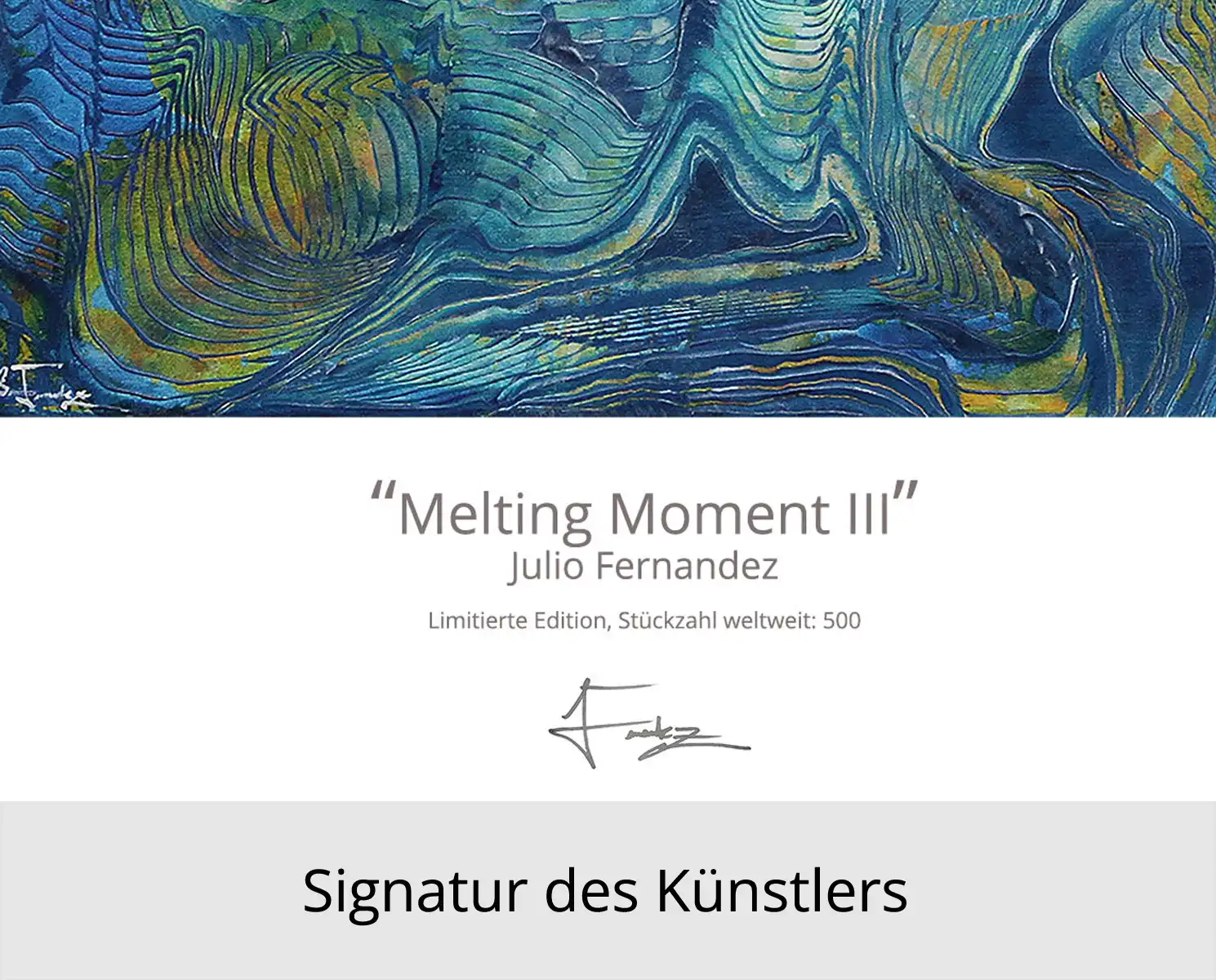 Limitierte Edition auf Papier, J. Fernandez "Melting Moment III", Fineartprint